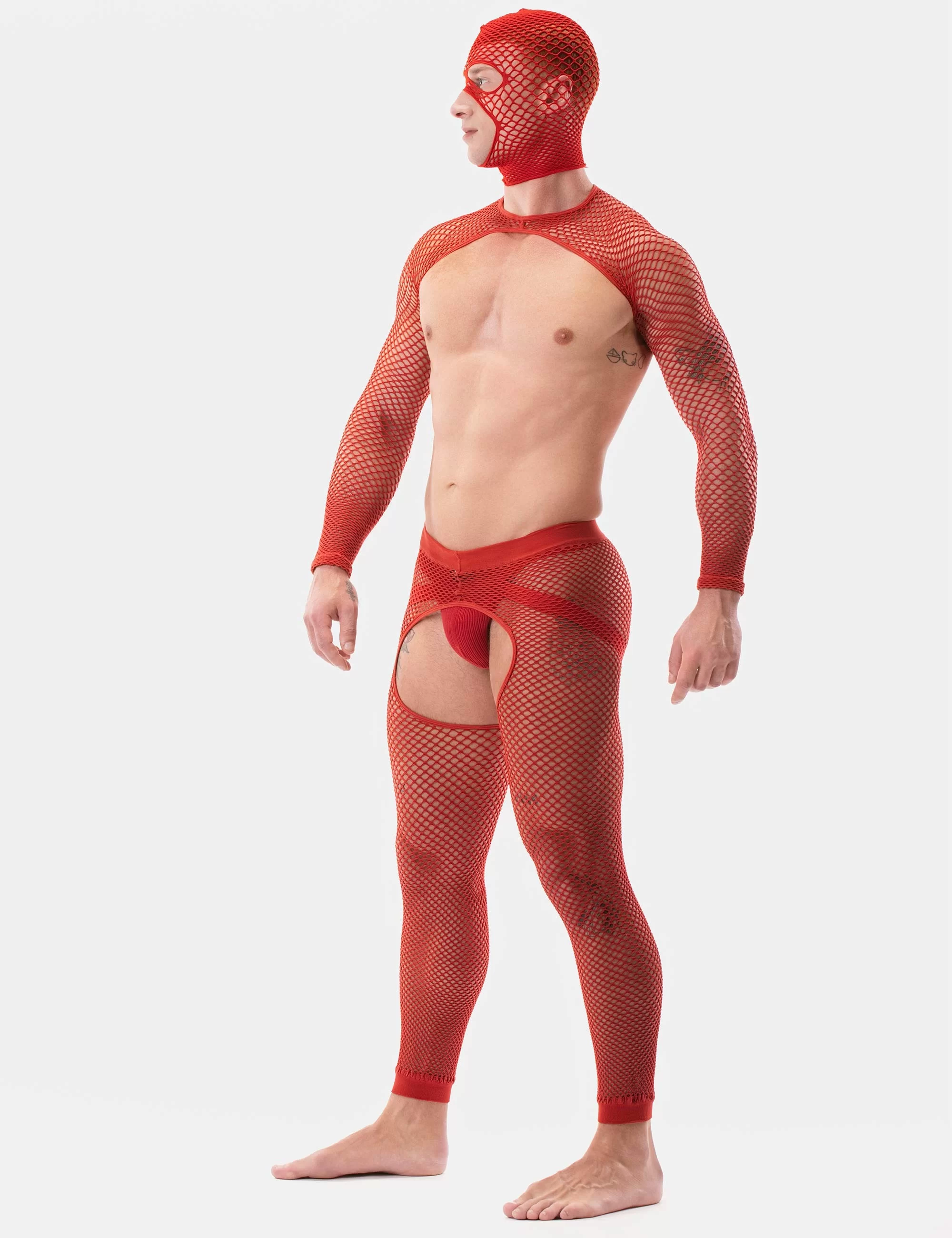 Fishnet Leggings Cacci - Red