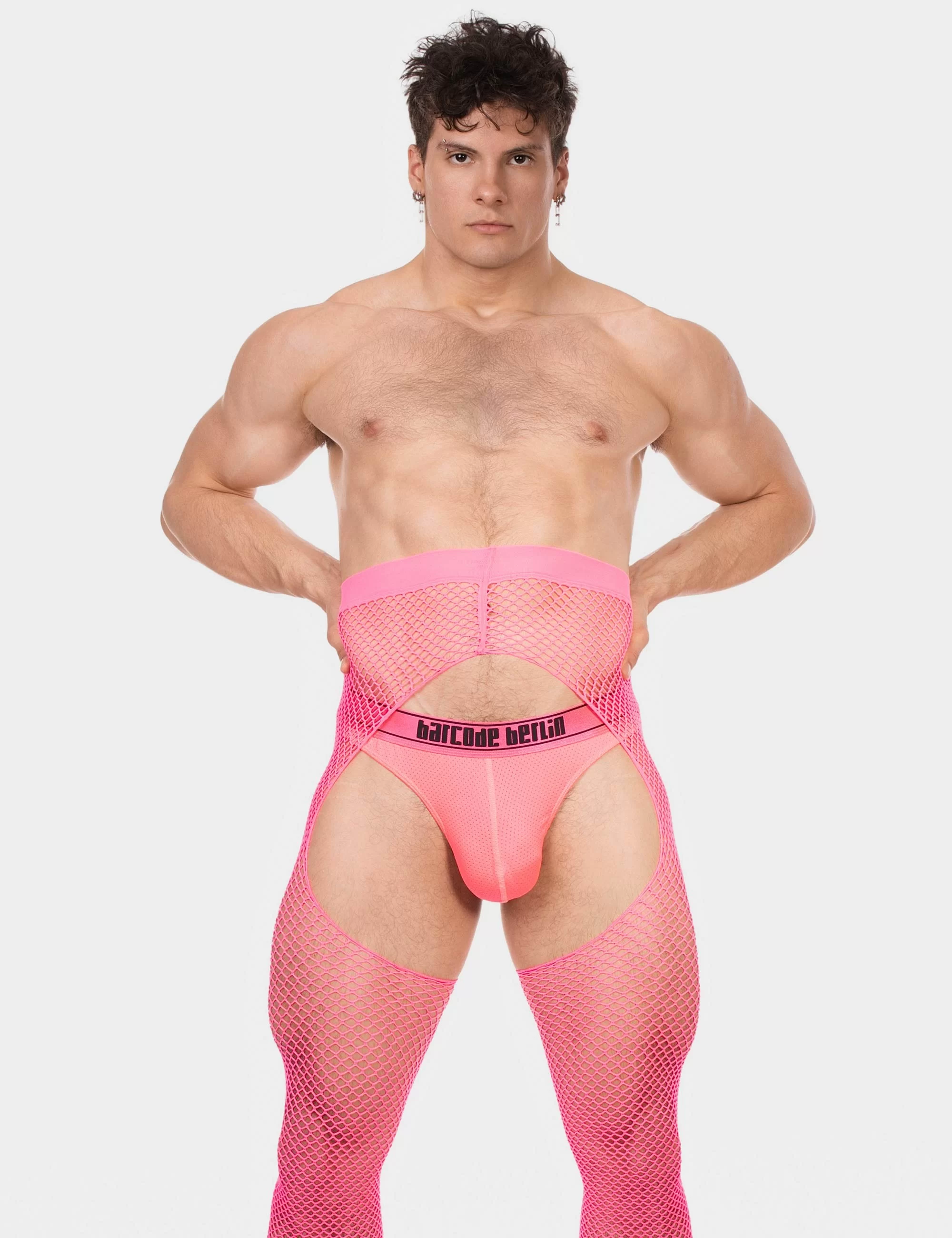 Fishnet Leggings Cacci - Neonpink