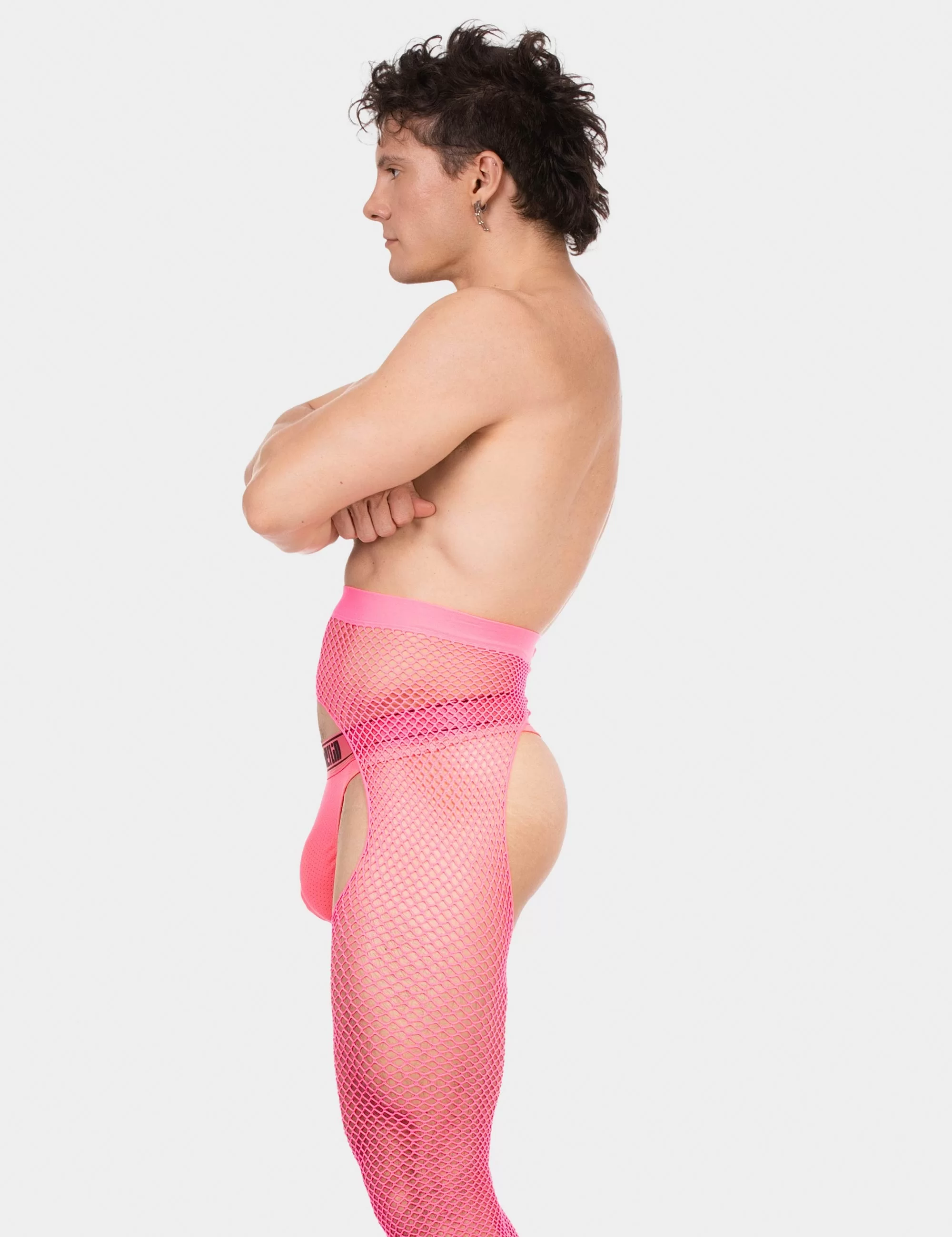 Fishnet Leggings Cacci - Neonpink