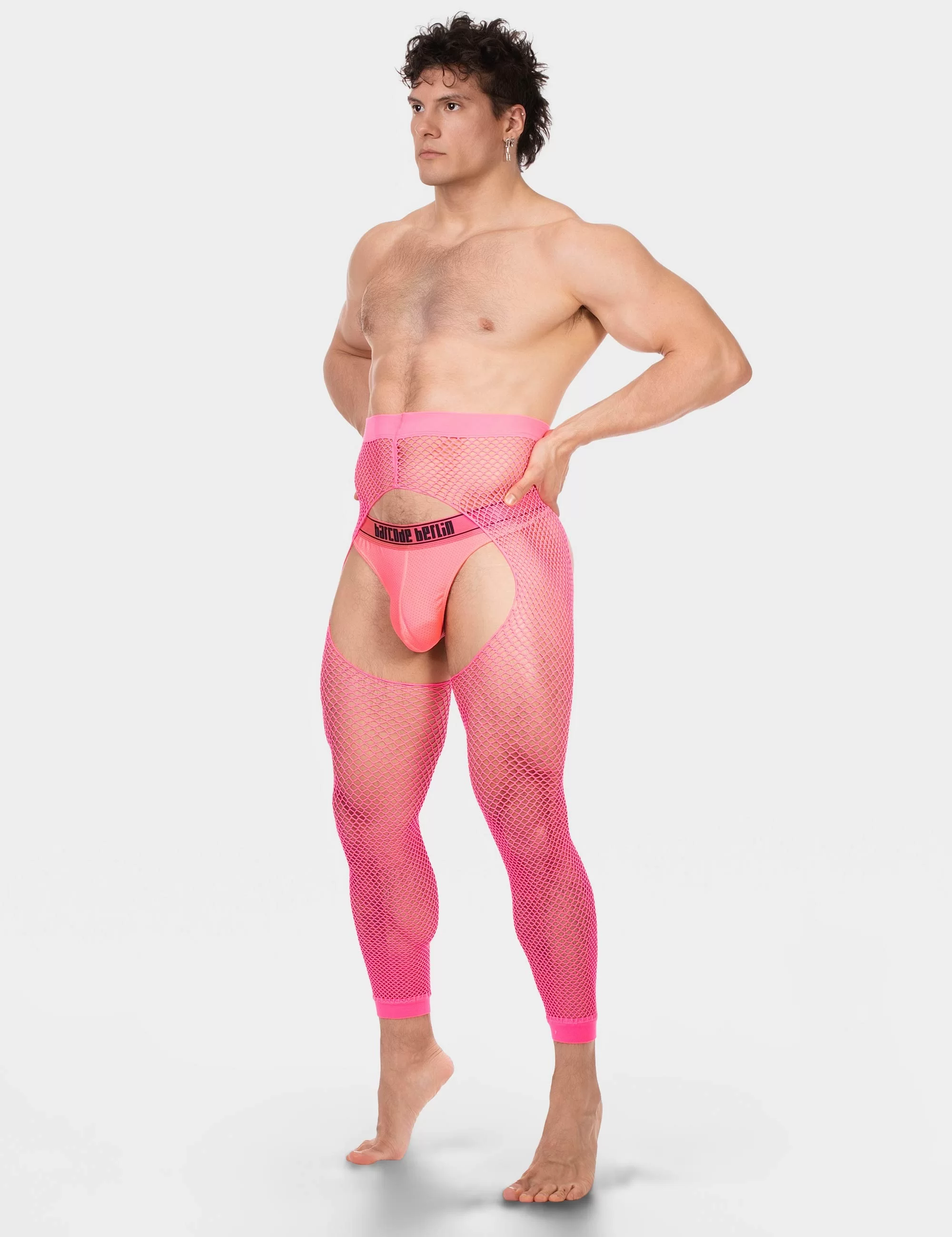 Fishnet Leggings Cacci - Neonpink