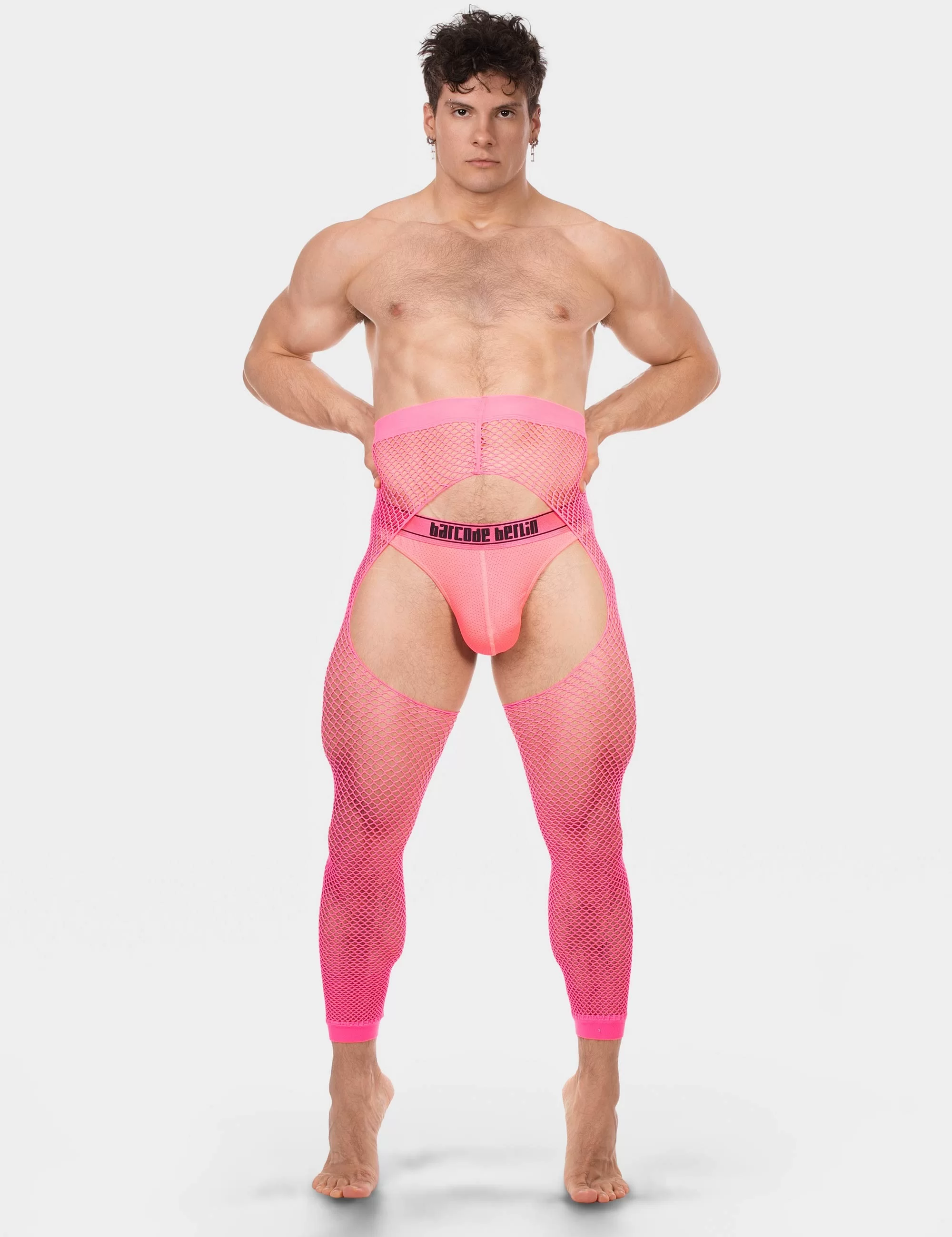 Fishnet Leggings Cacci - Neonpink