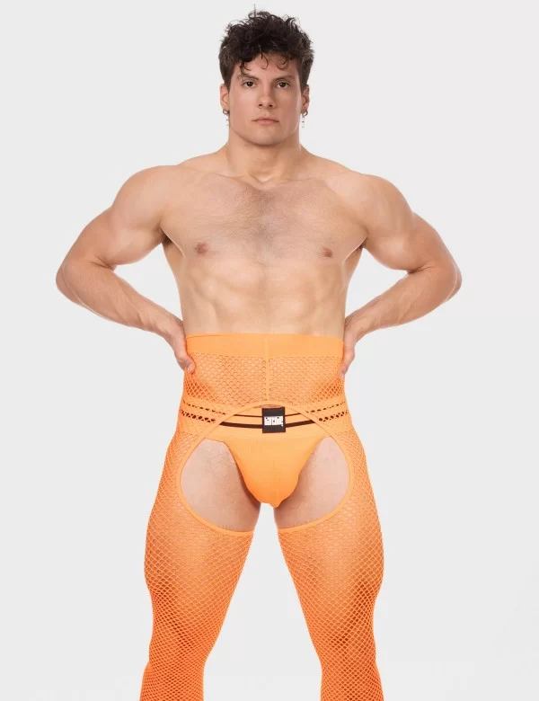 Fishnet Leggings Cacci - Neonorange