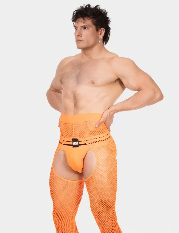 Fishnet Leggings Cacci - Neonorange