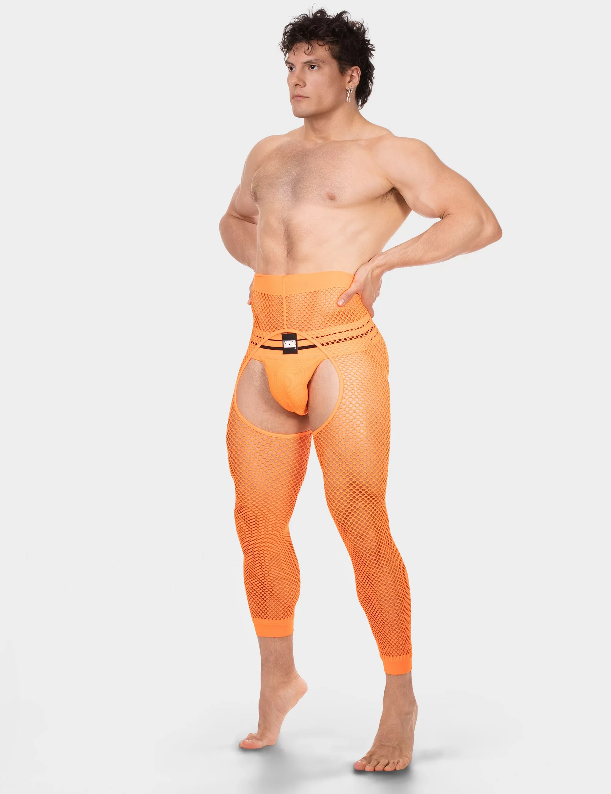 Fishnet Leggings Cacci - Neonorange