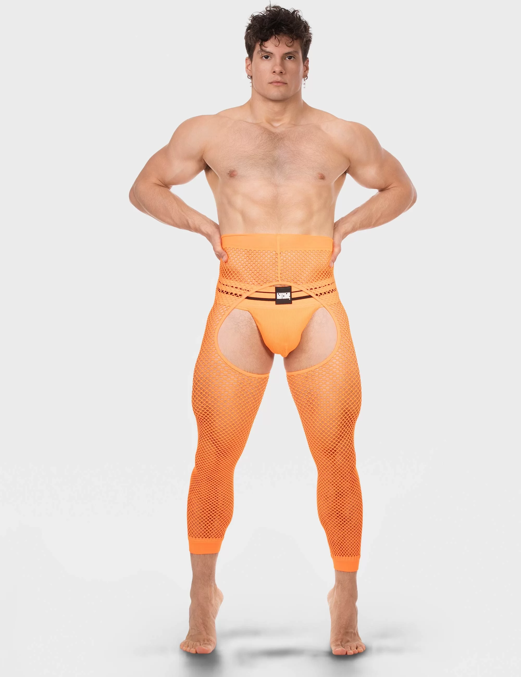 Fishnet Leggings Cacci - Neonorange