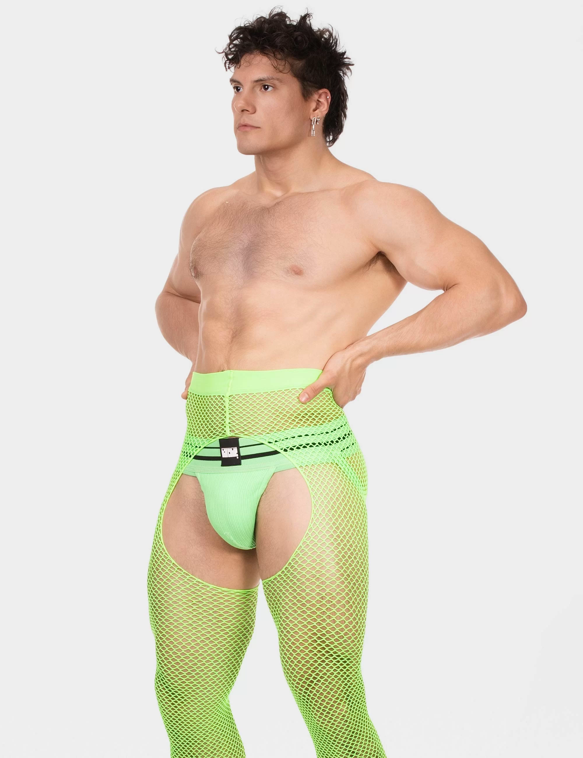 Fishnet Leggings Cacci - Neongreen