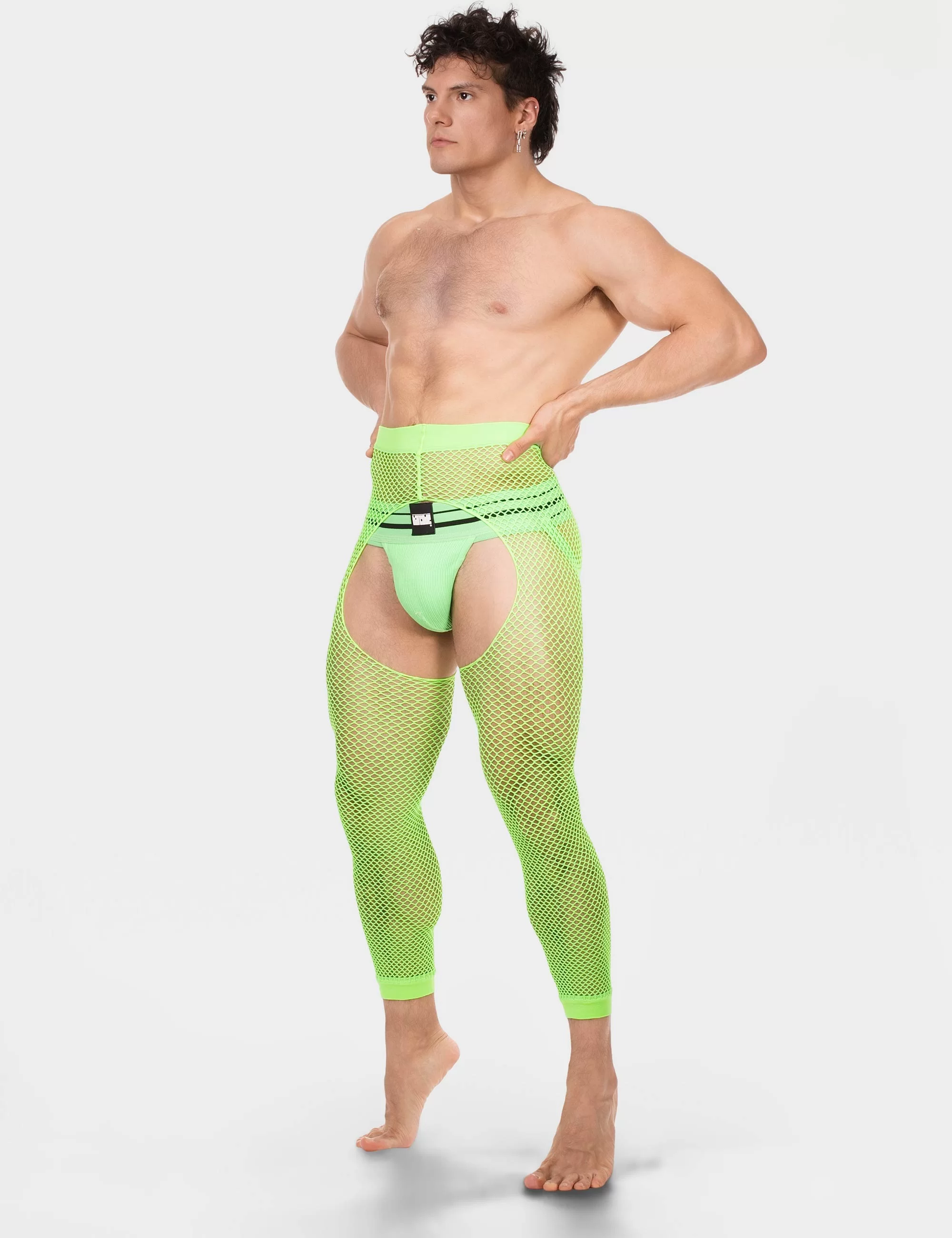 Fishnet Leggings Cacci - Neongreen