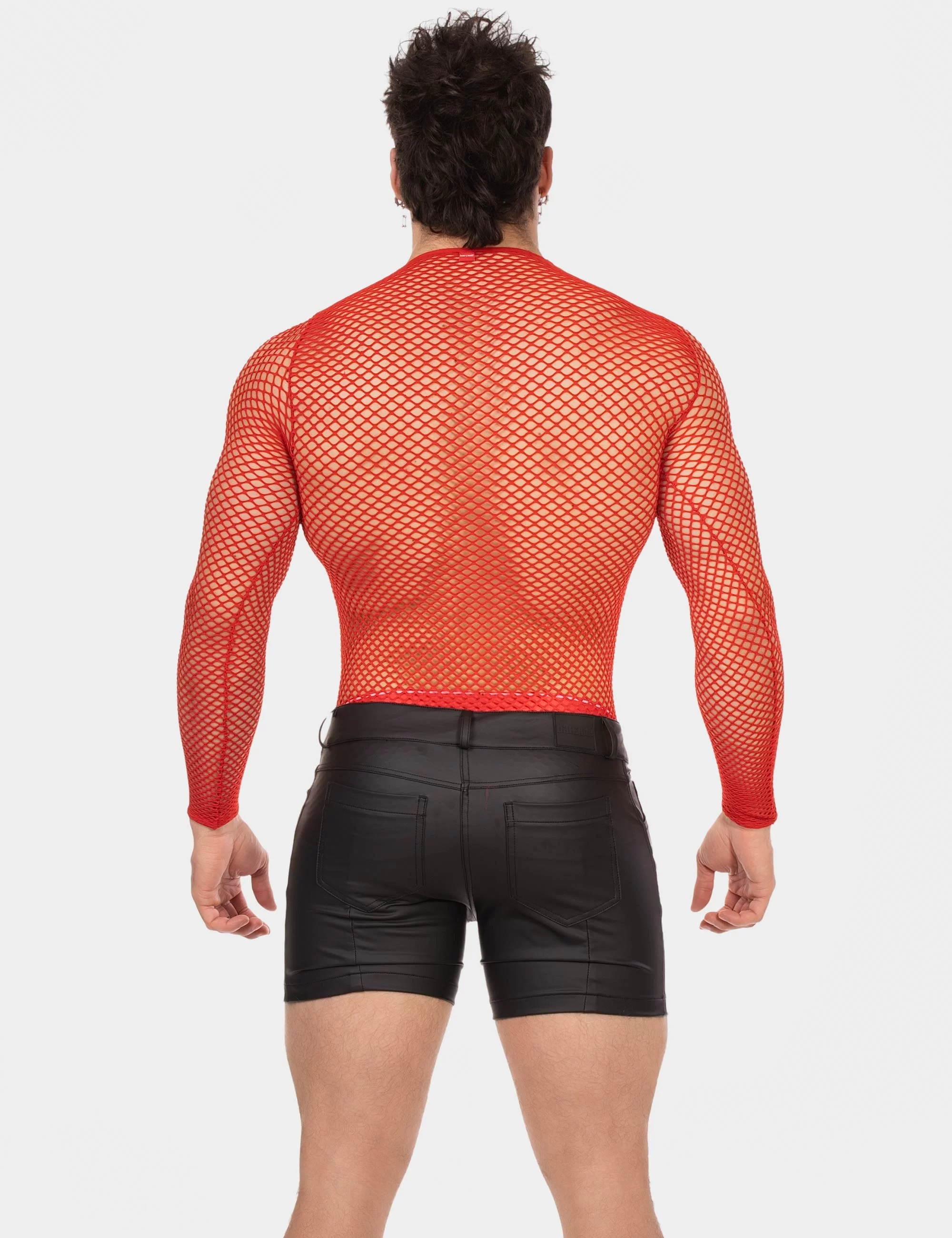 Fishnet Long Sleeve Capo - Red
