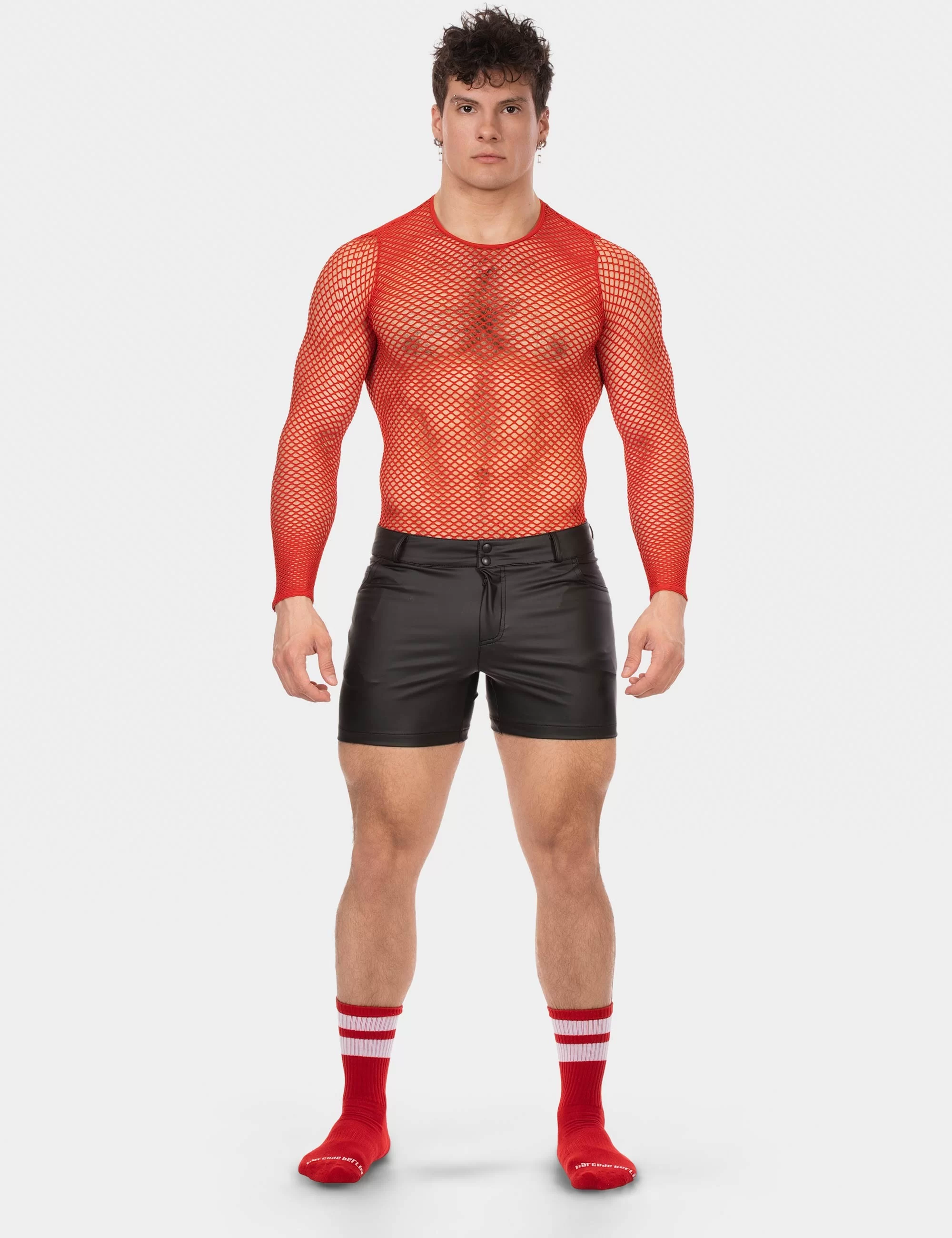 Fishnet Long Sleeve Capo - Red