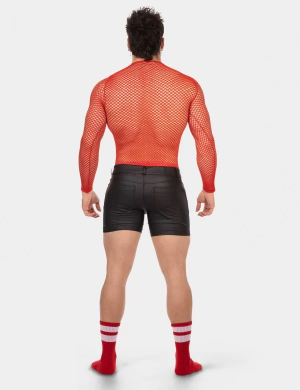 Fishnet Long Sleeve Capo - Red