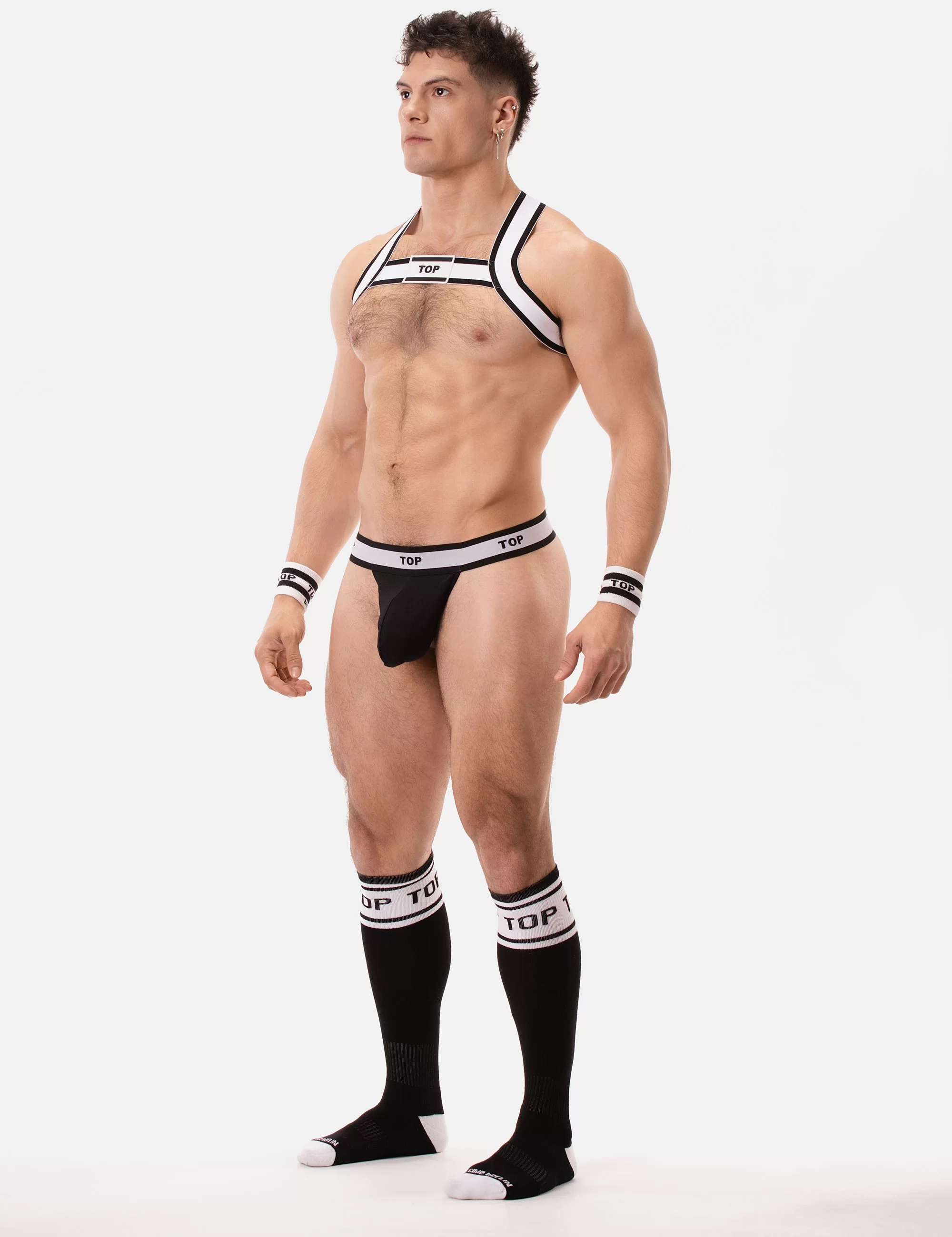 Suspender Top - Black-White