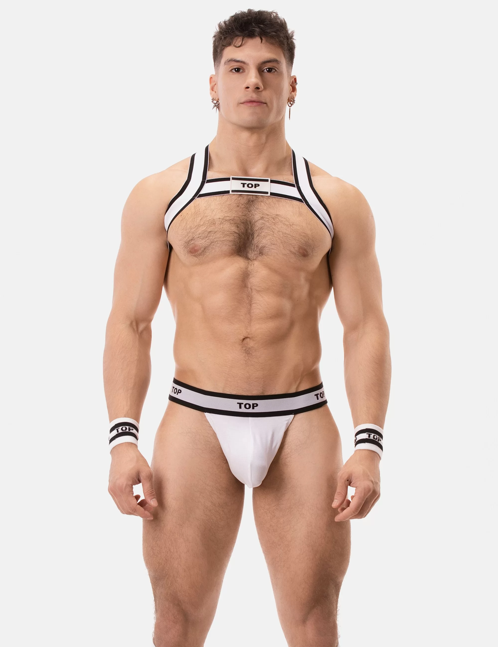 Suspender Top - White-Black