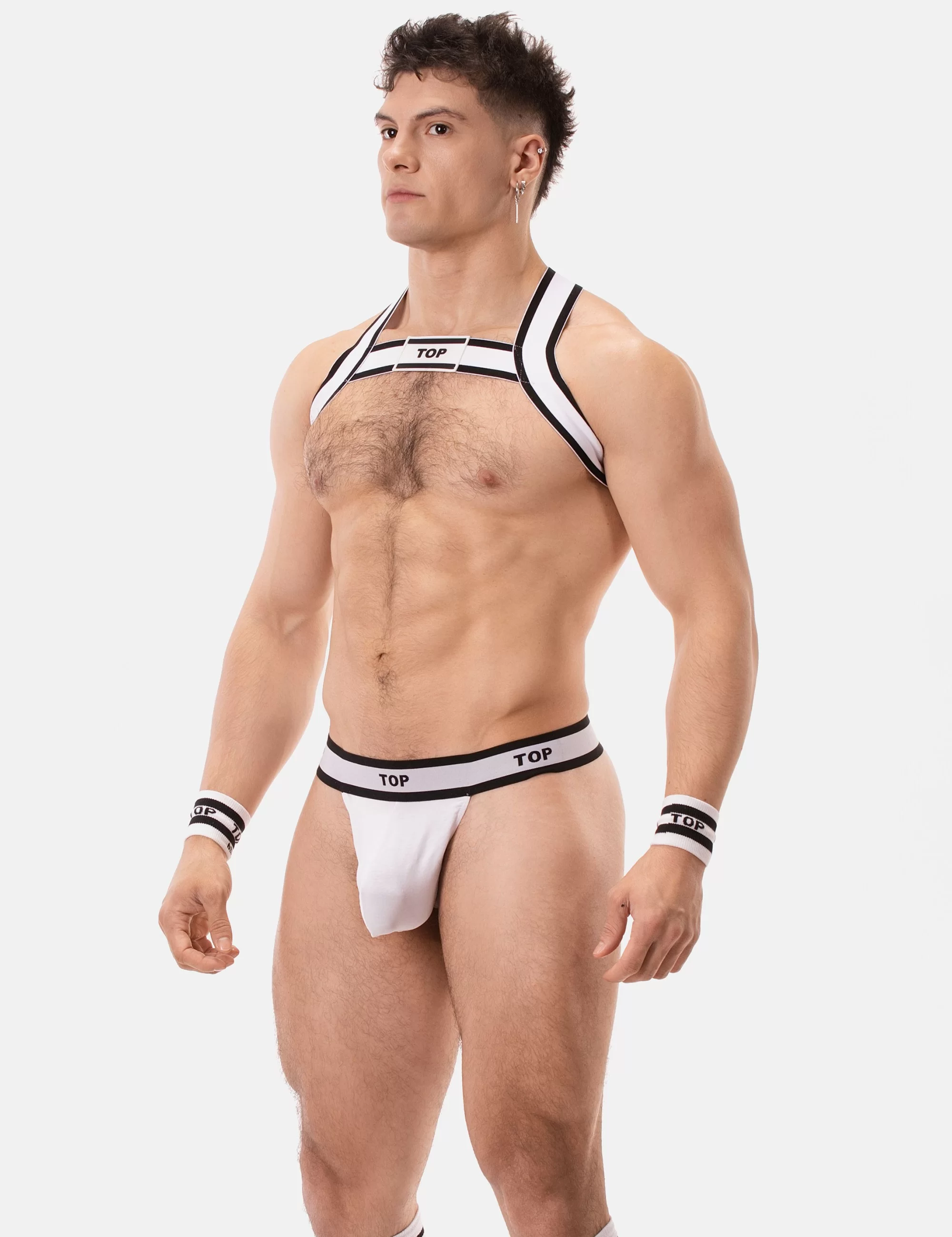 Suspender Top - White-Black