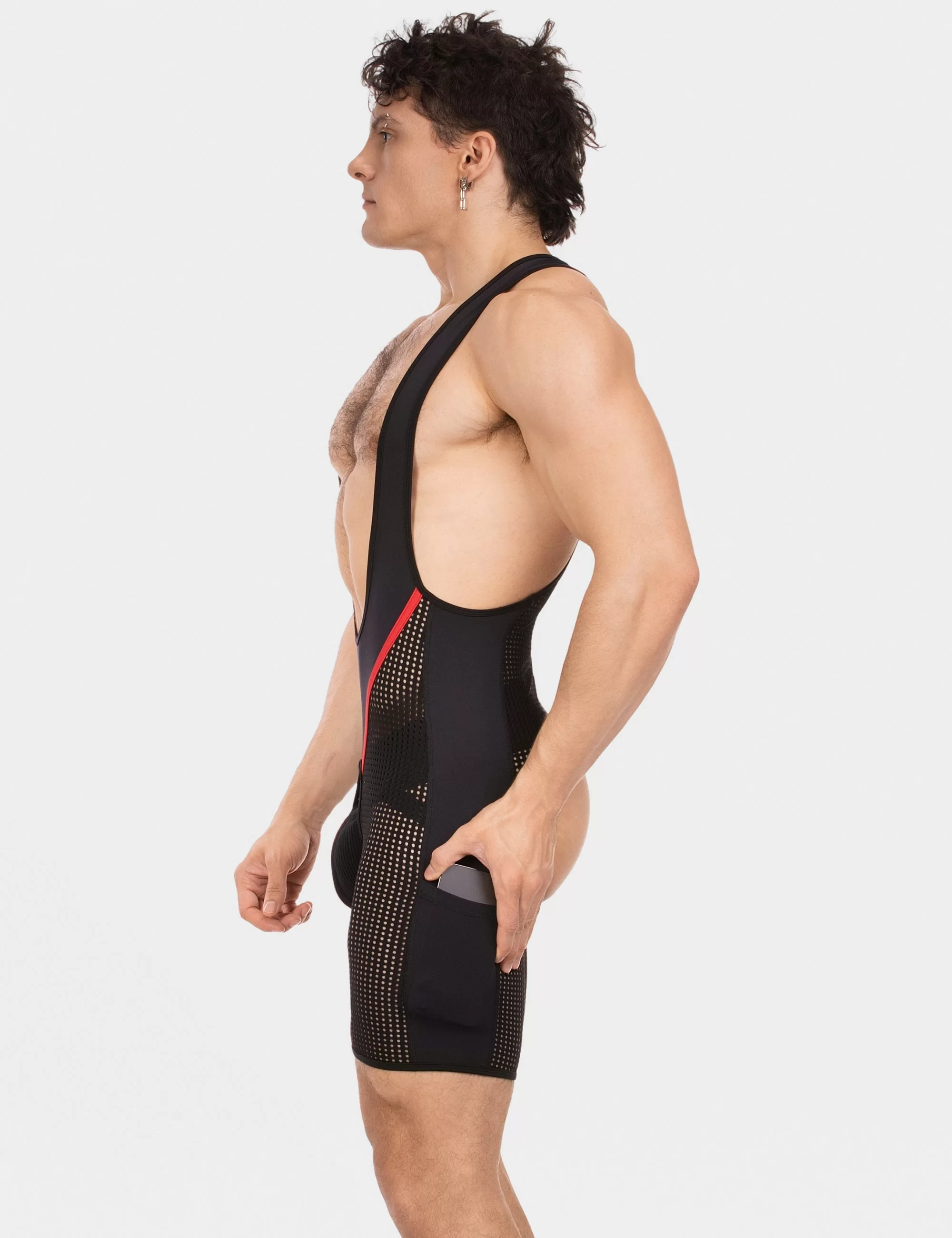 Chaps Singlet Krish - Black-Red