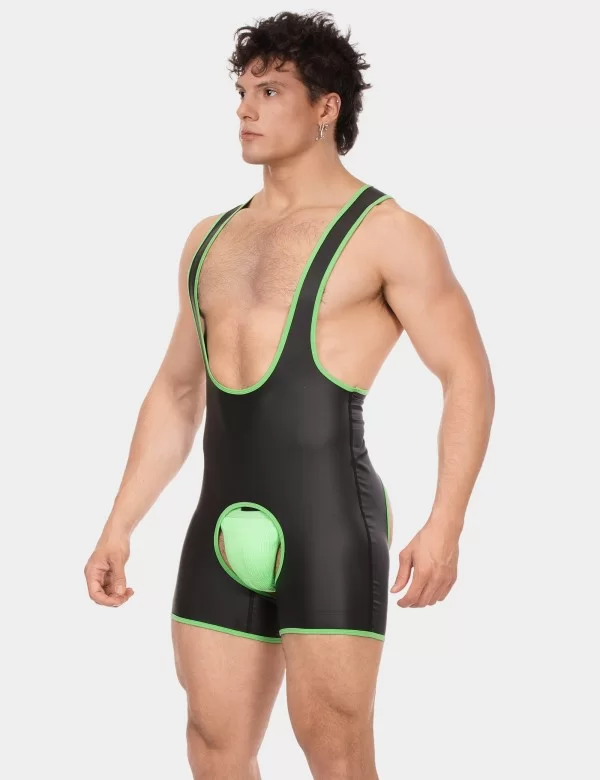 Singlet Kam - Black-Neongreen