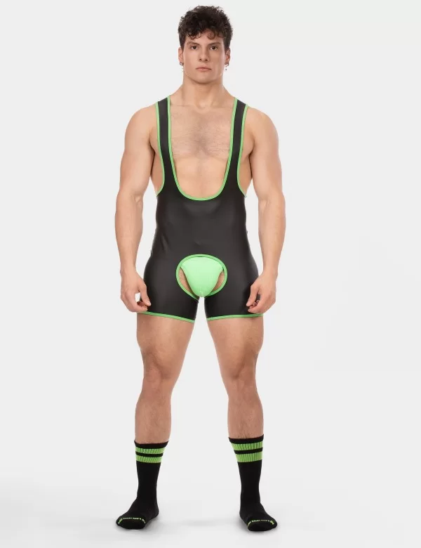 Singlet Kam - Black-Neongreen