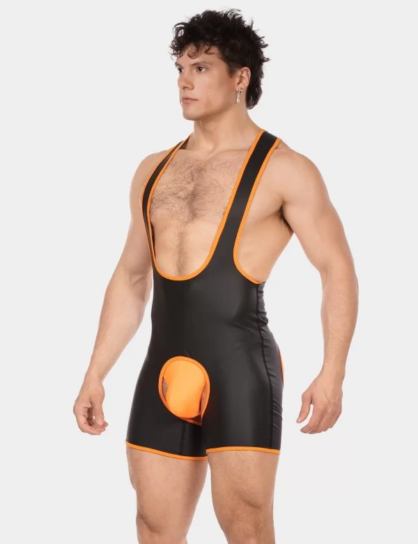 Singlet Kam - Black-Neonorange