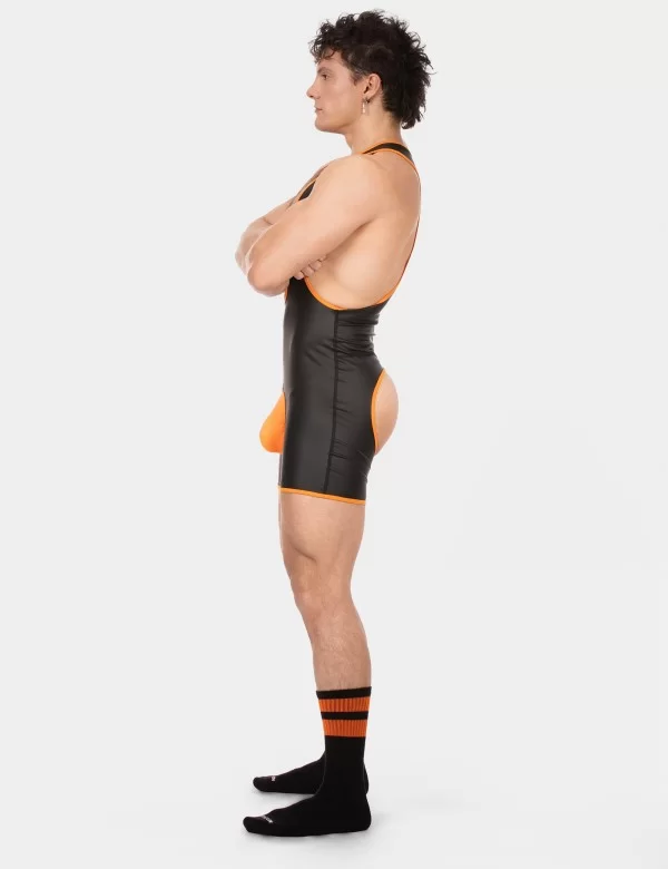 Singlet Kam - Black-Neonorange