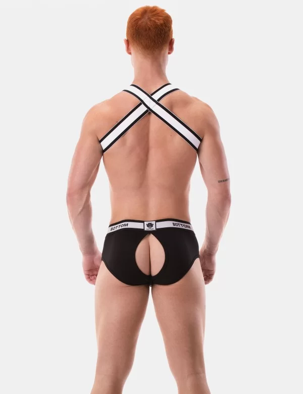 Backless Brief Bottom - Black-White