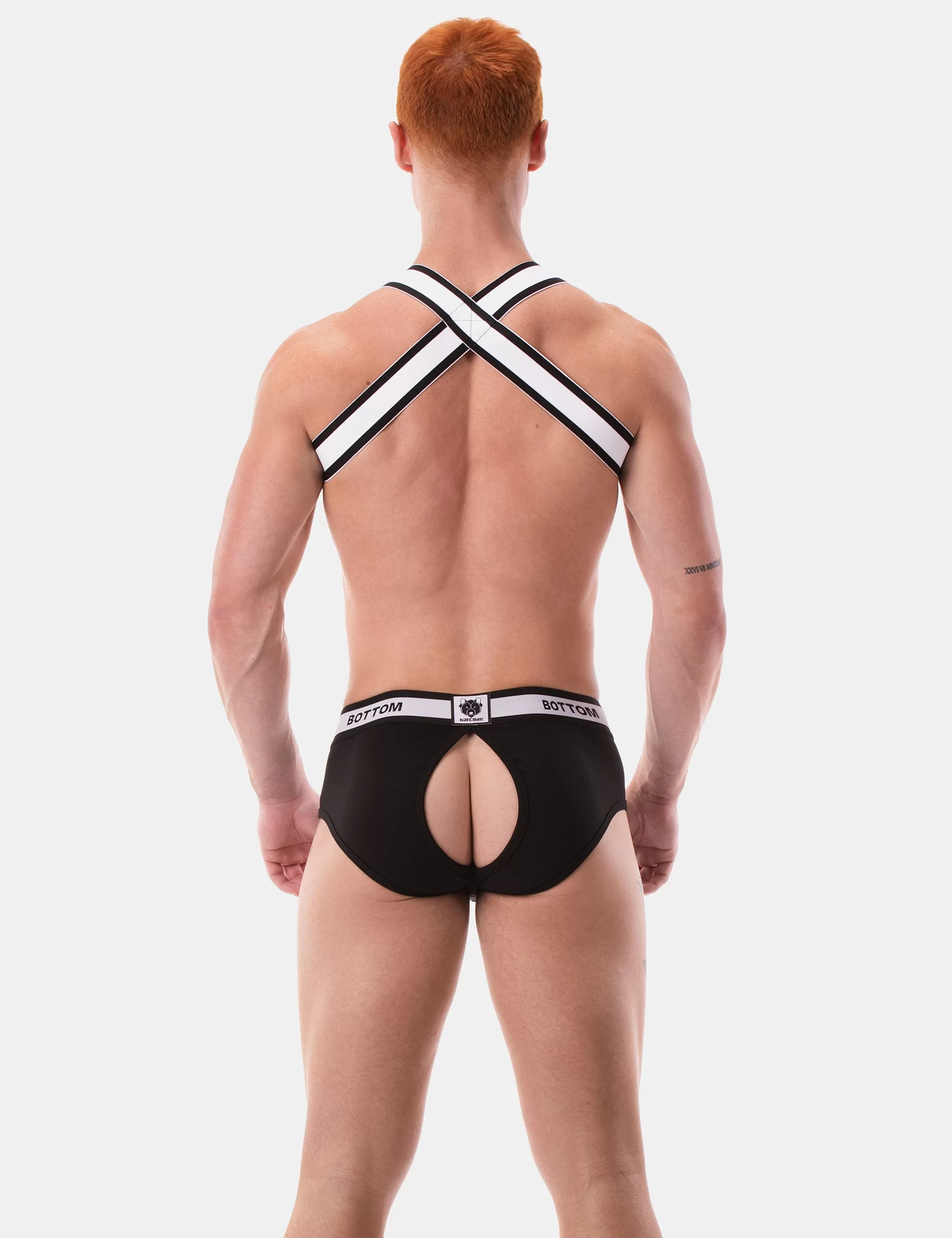 Backless Brief Bottom - Black-White