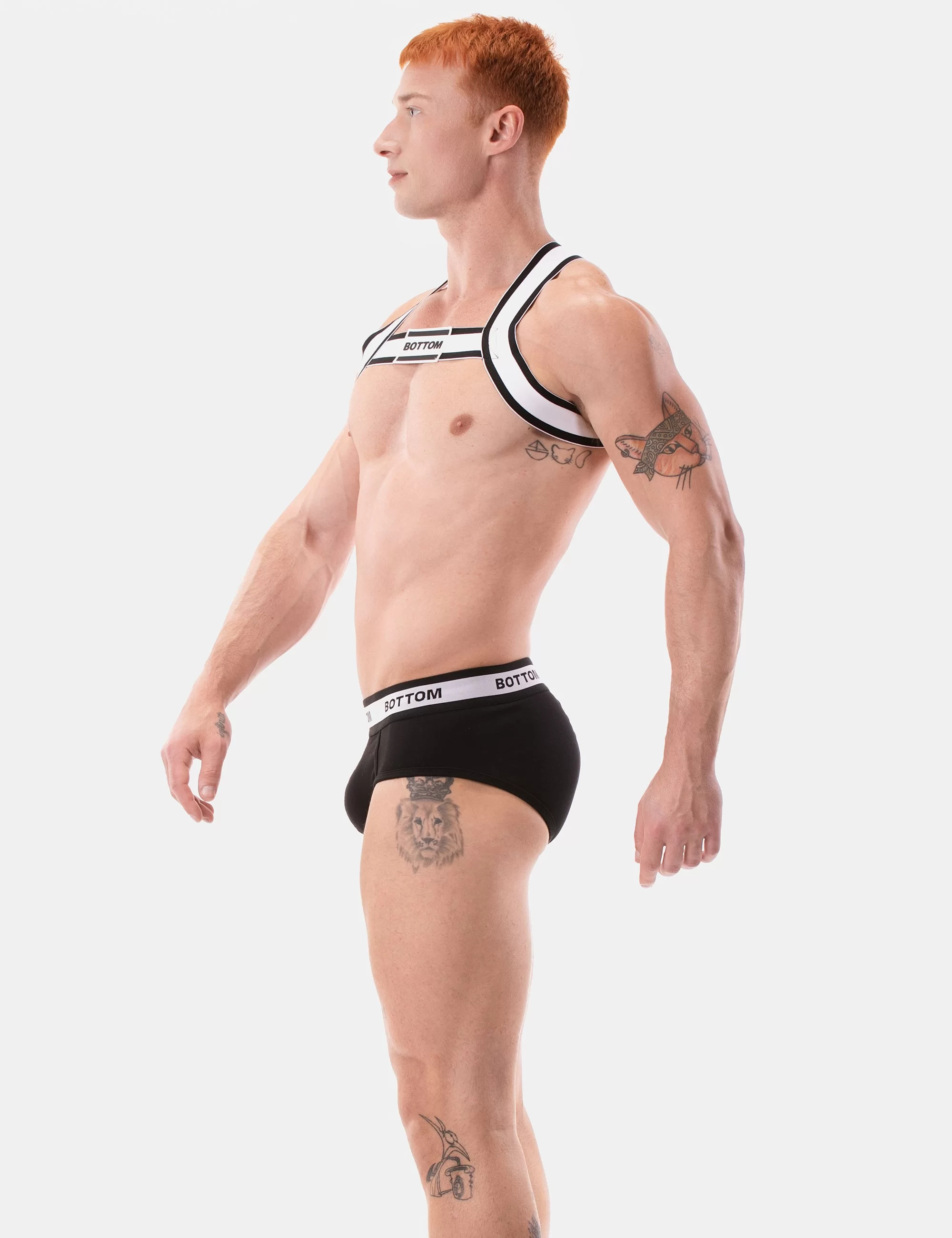 Backless Brief Bottom - Black-White