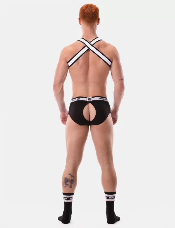 Backless Brief Bottom - Black-White