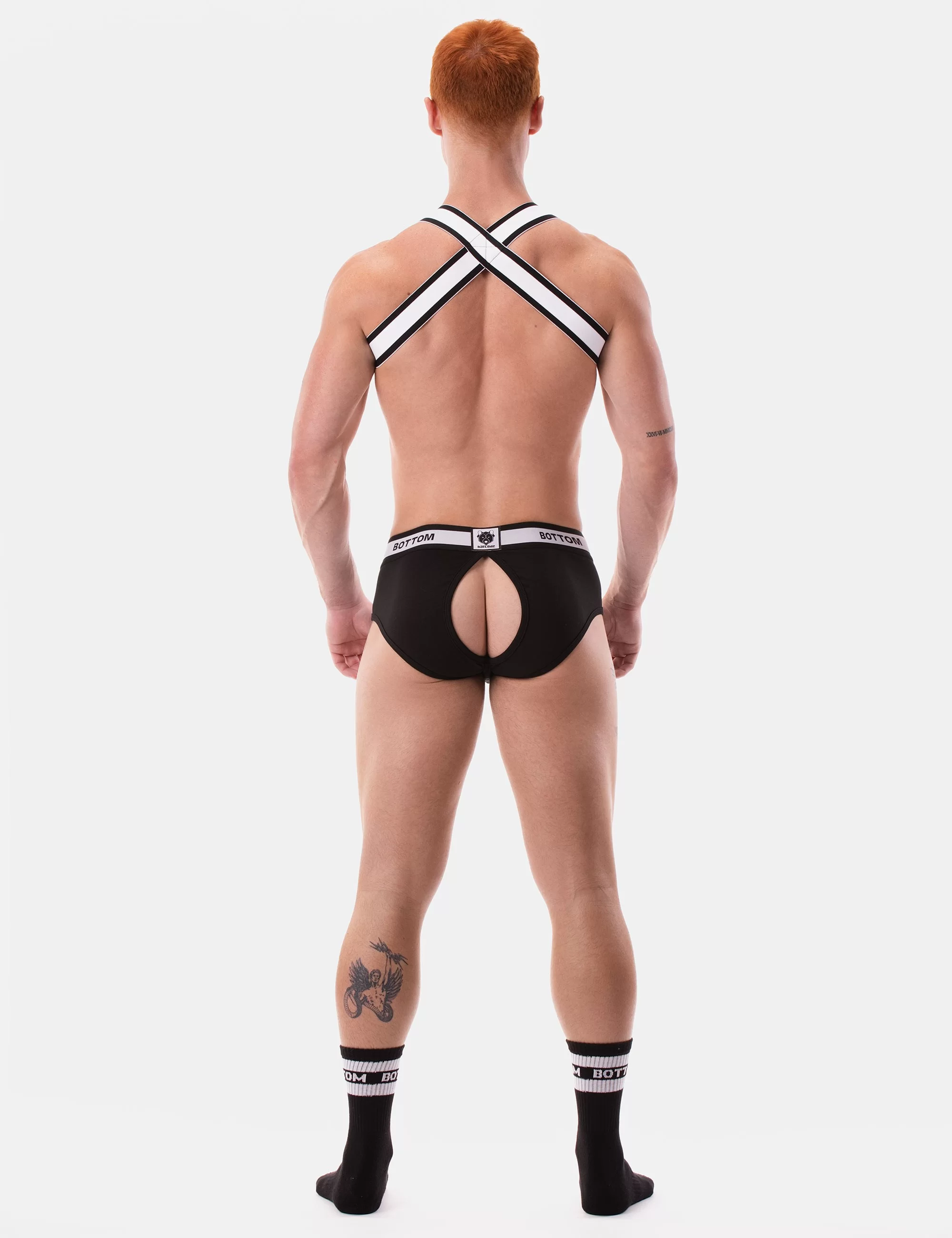 Backless Brief Bottom - Black-White
