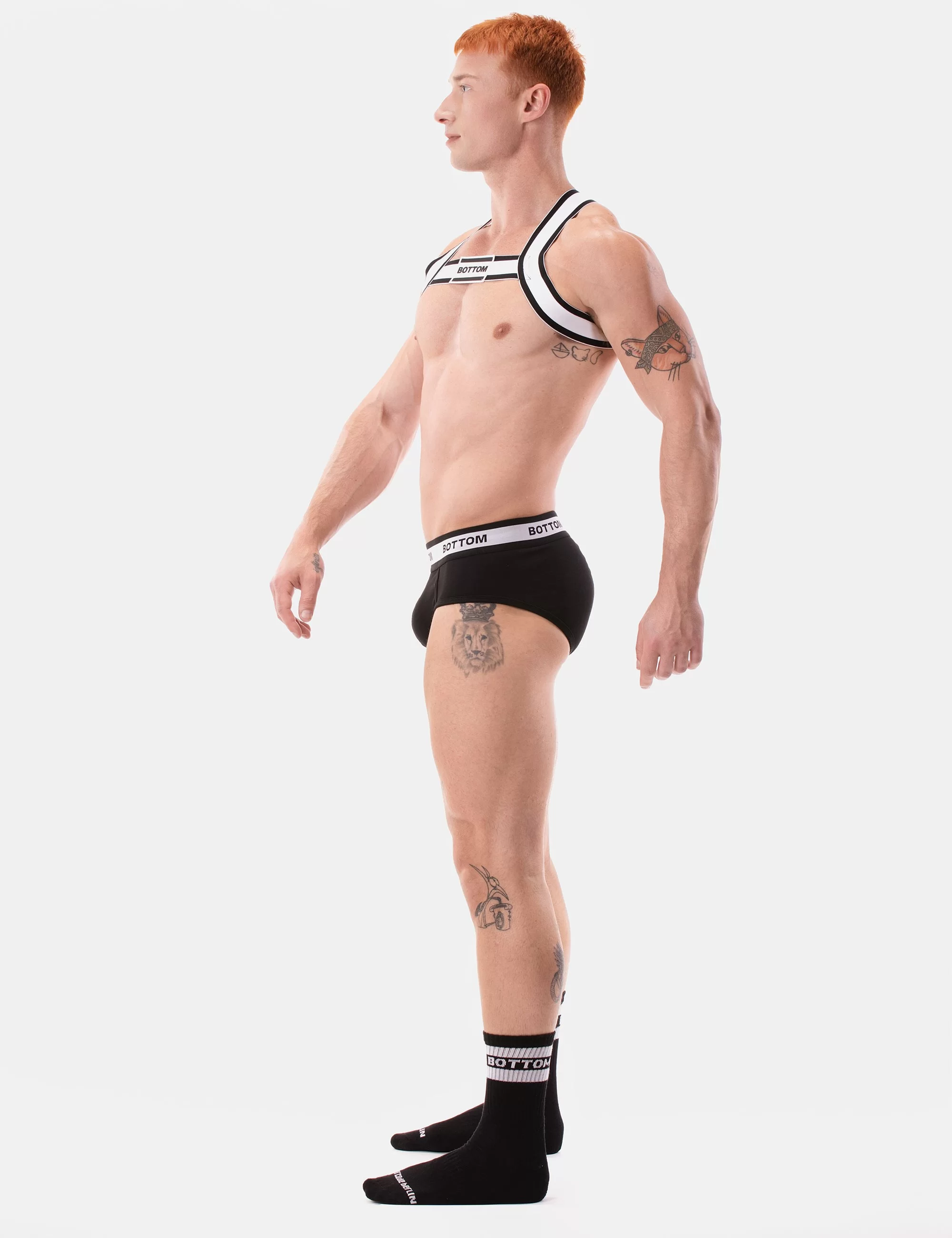 Backless Brief Bottom - Black-White