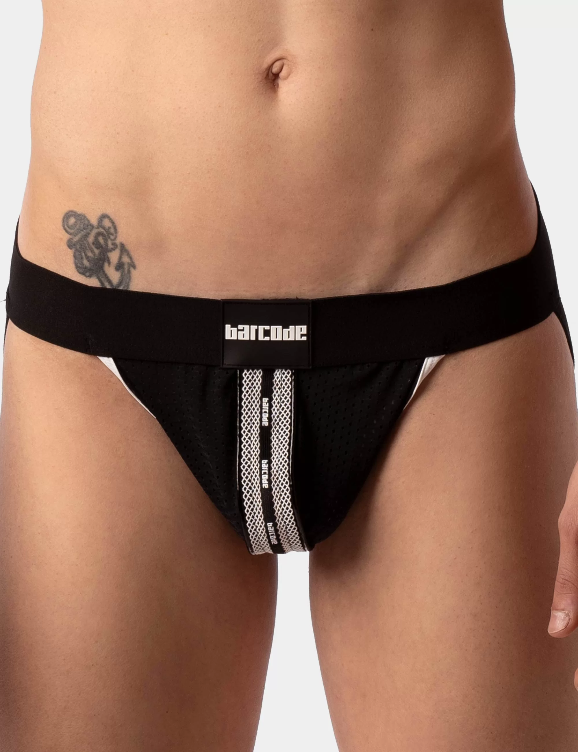 Mesh Jock Tel - Black-White
