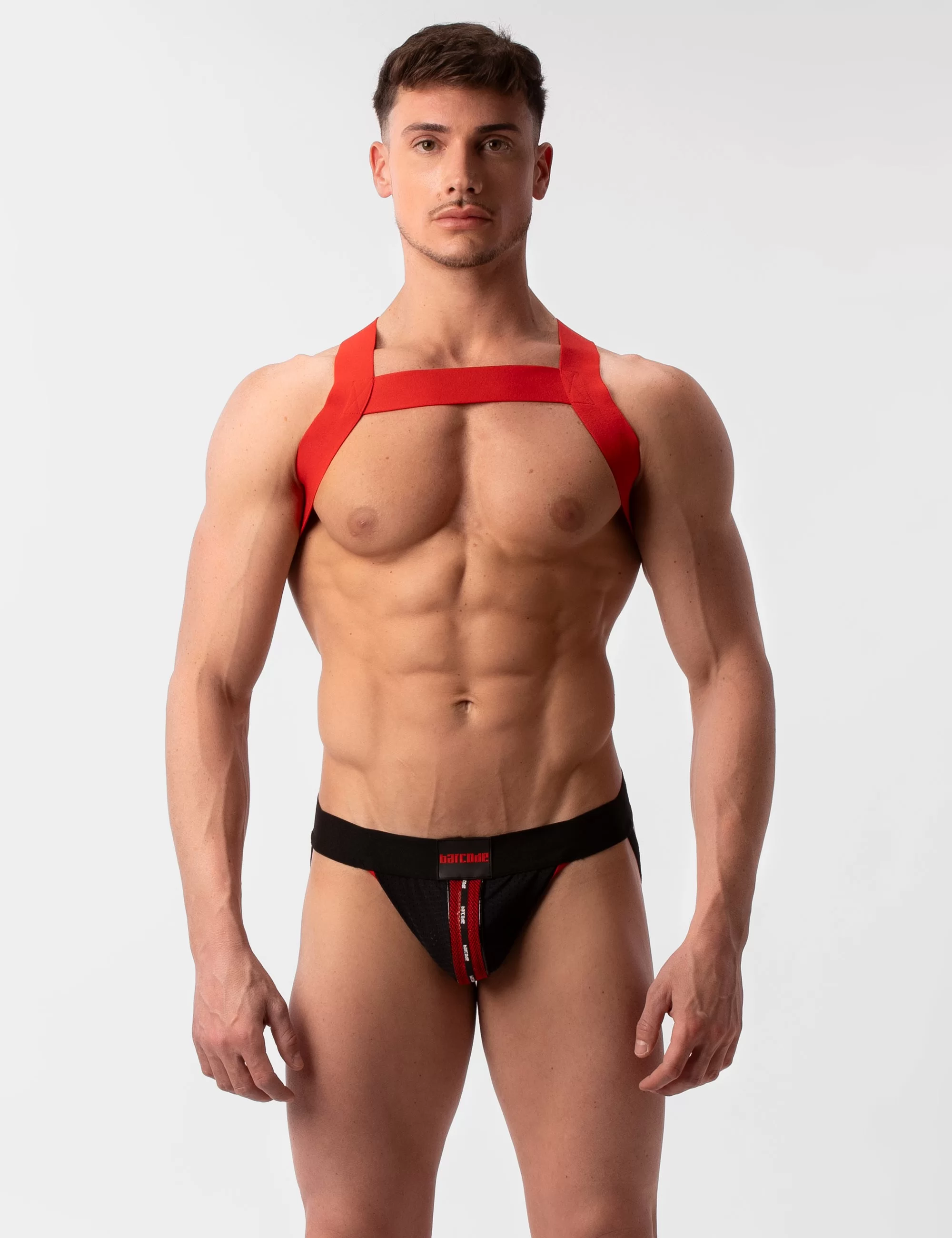 Mesh Jock Tel - Black-Red