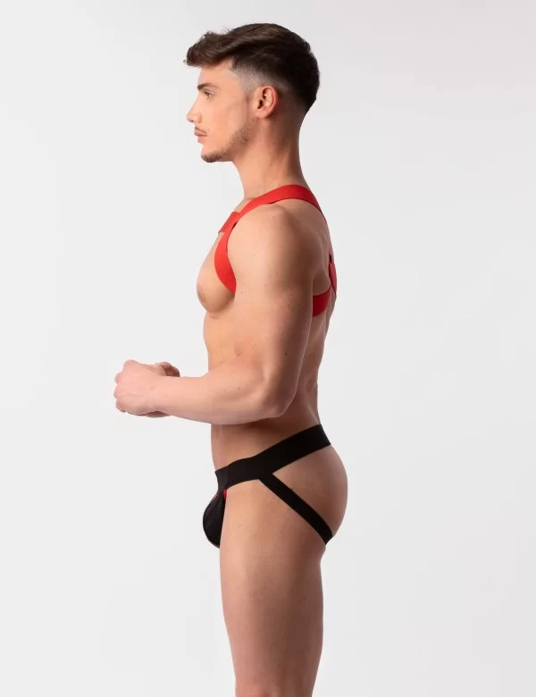 Mesh Jock Tel - Black-Red