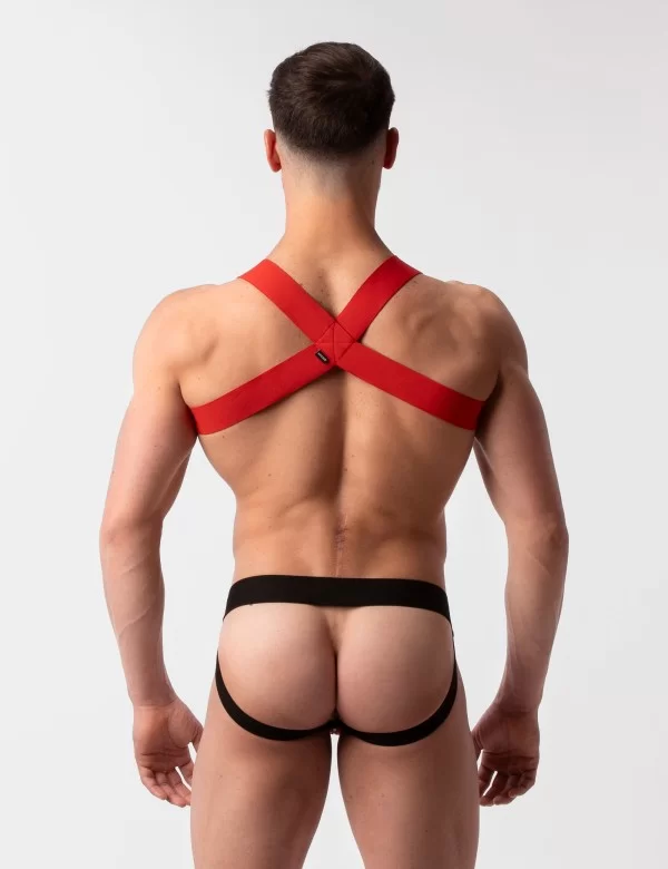 Mesh Jock Tel - Black-Red