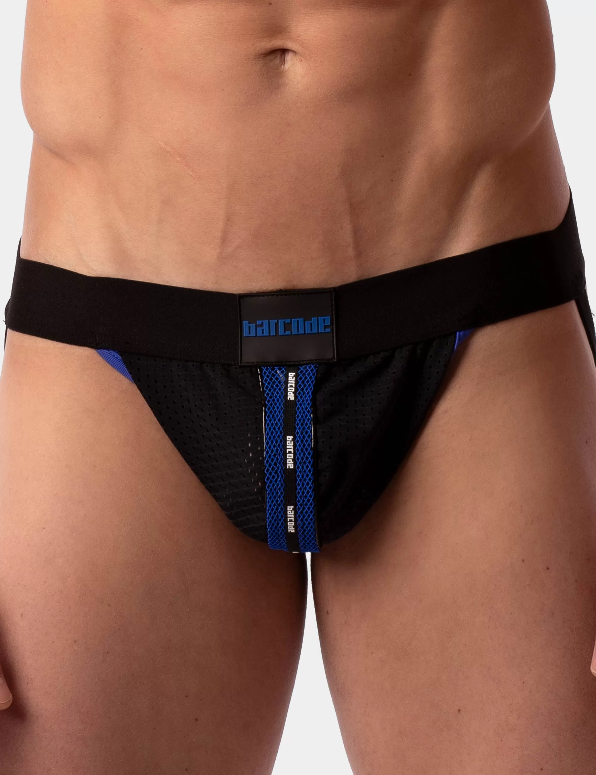 Mesh Jock Tel - Black-Blue