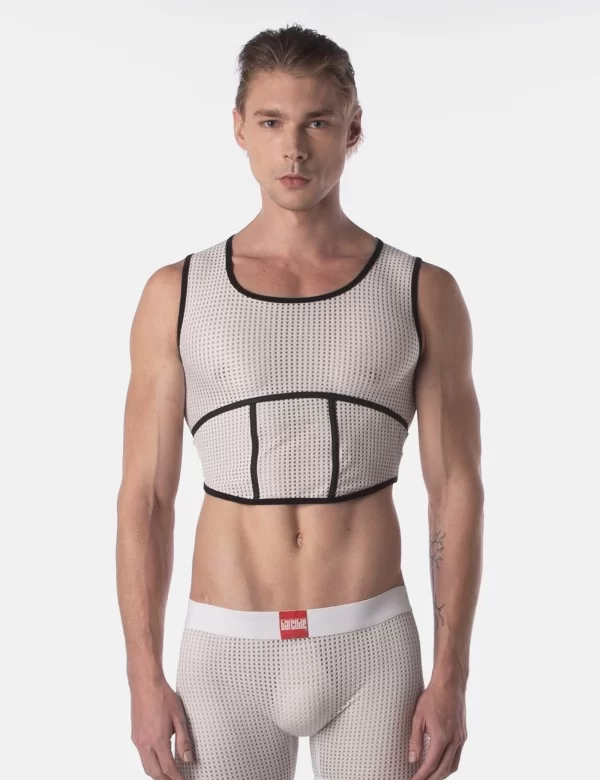 Crop Vest Noburu - White-Black