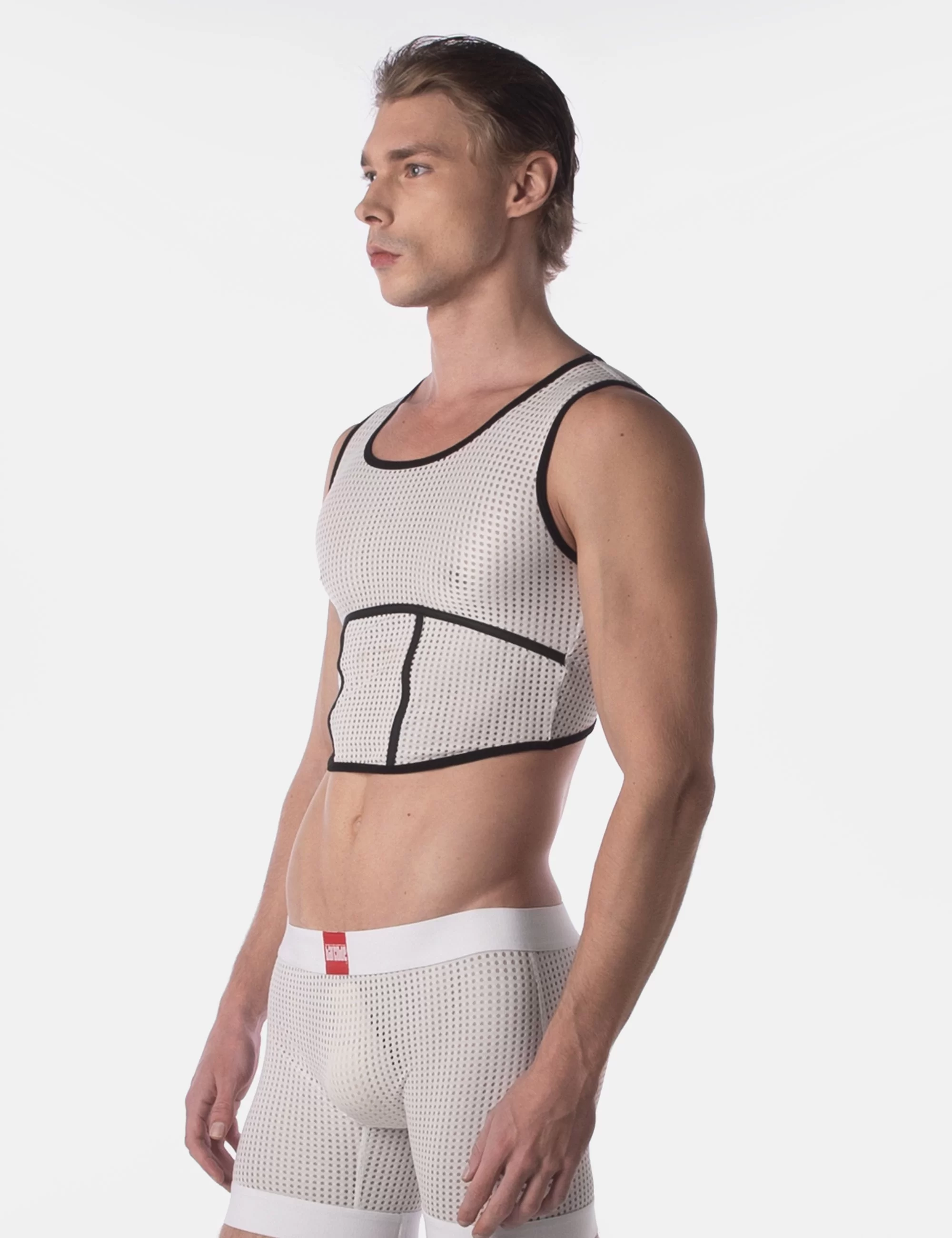 Crop Vest Noburu - White-Black