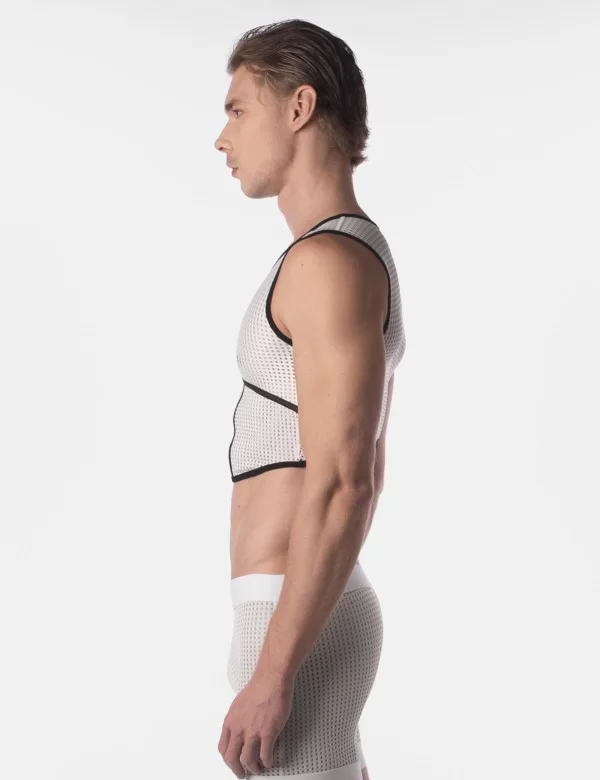 Crop Vest Noburu - White-Black