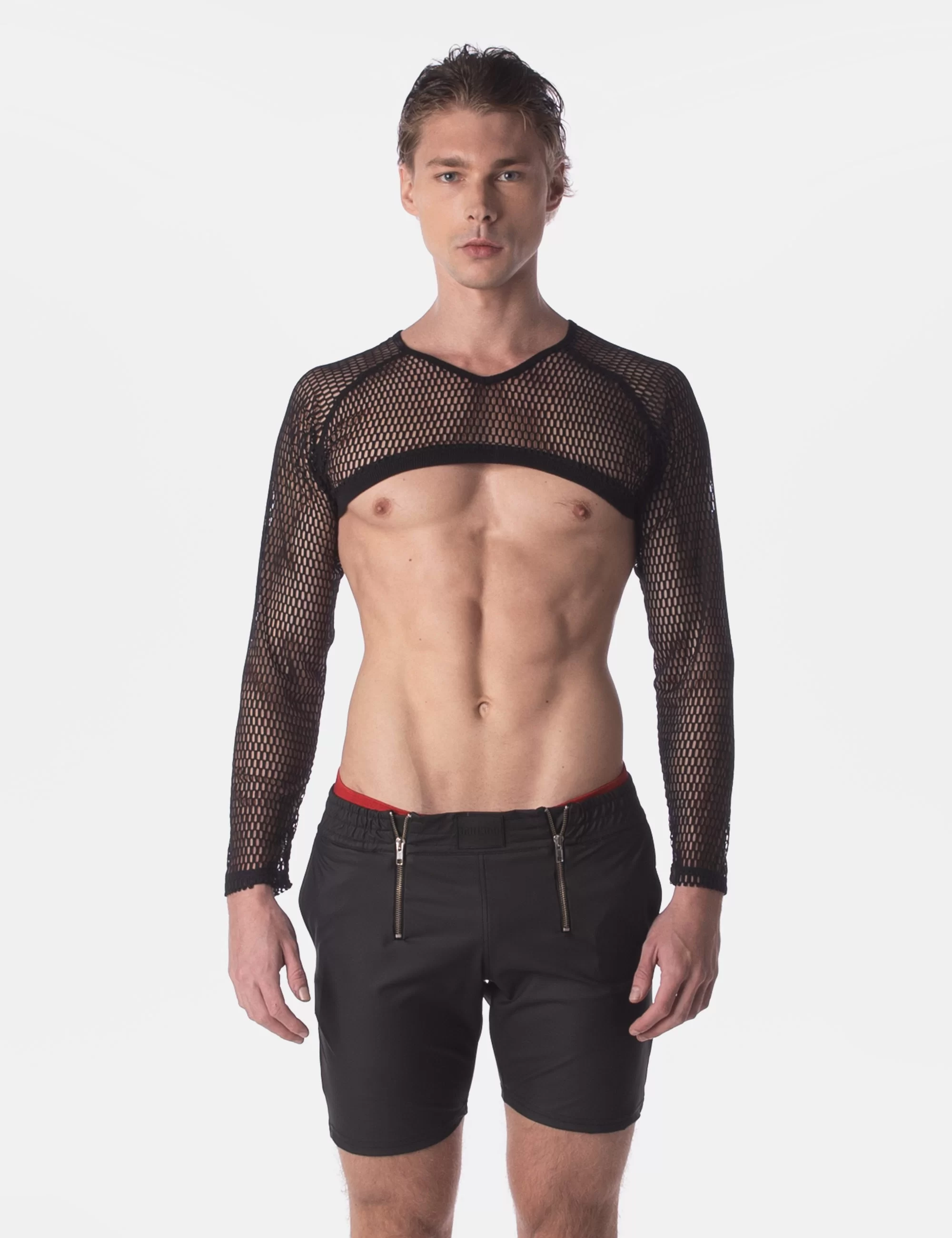 Mesh Crop Top Filor - Black