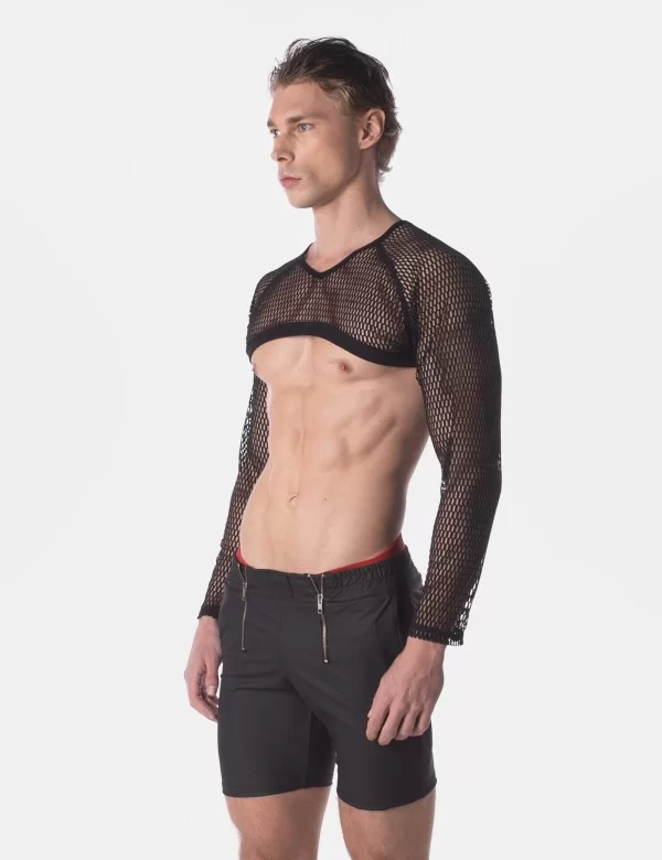 Mesh Crop Top Filor - Black