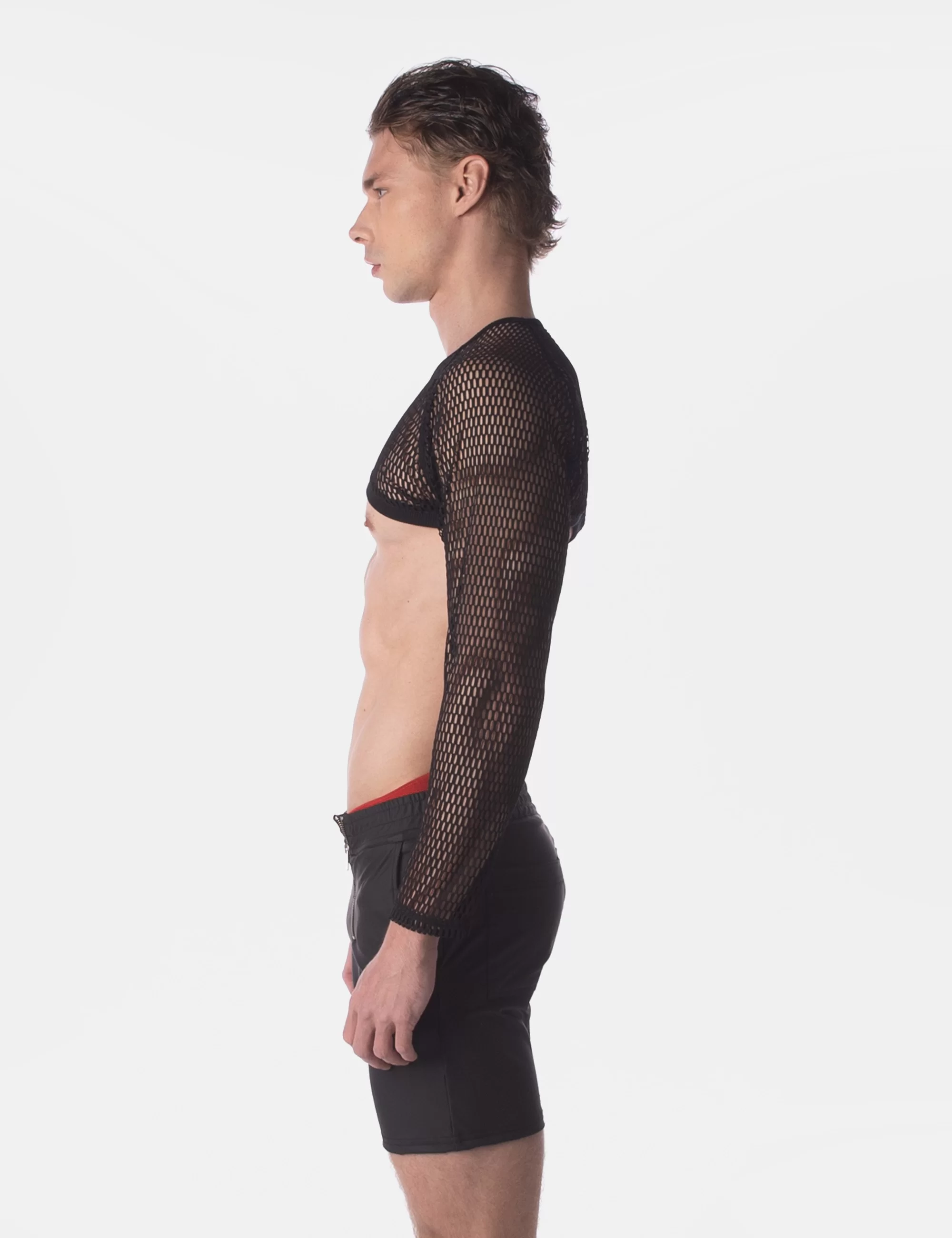 Mesh Crop Top Filor - Black