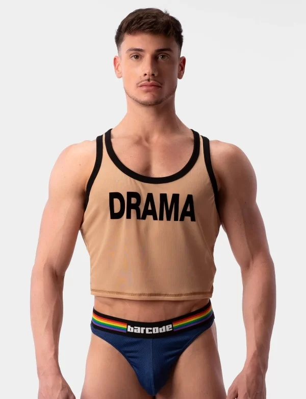 Mesh Crop Tank Drama - Nude