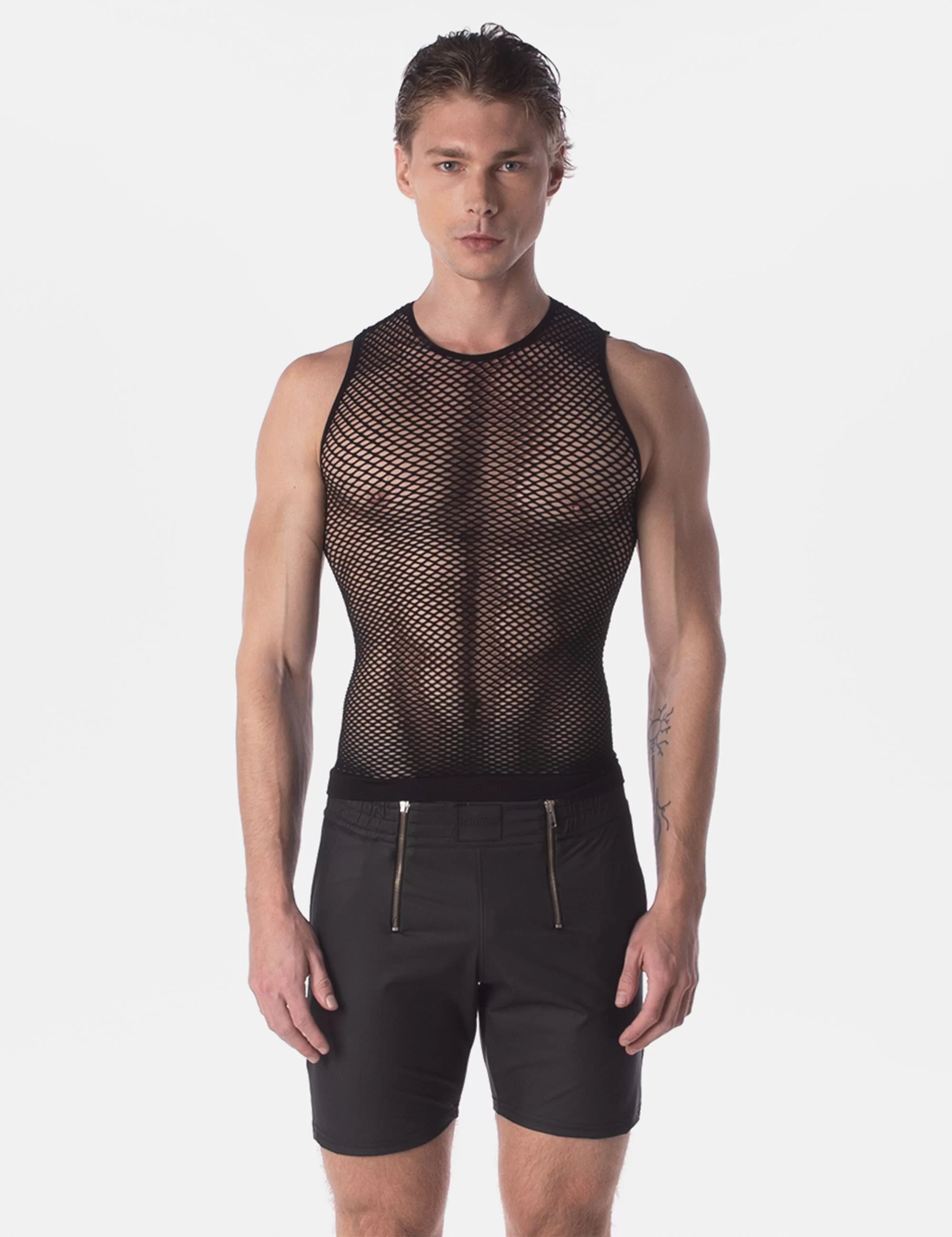 Fishnet Tank Top Stefano - Black