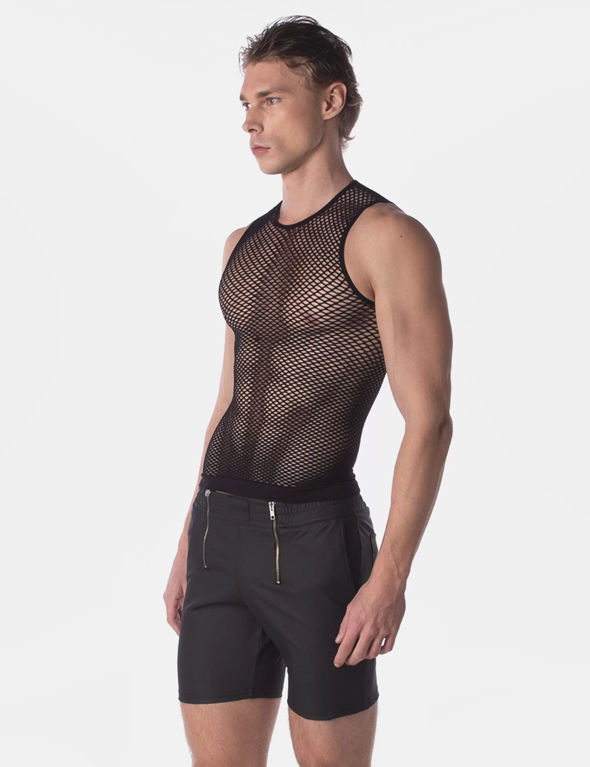Fishnet Tank Top Stefano - Black