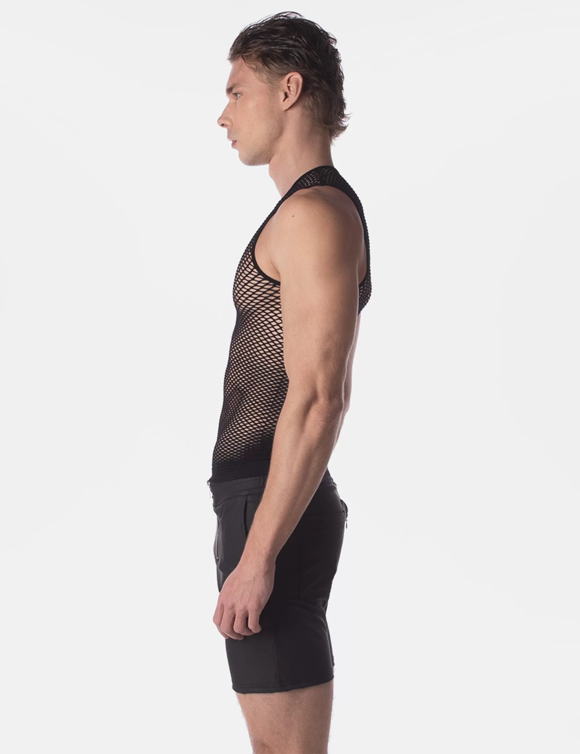 Fishnet Tank Top Stefano - Black