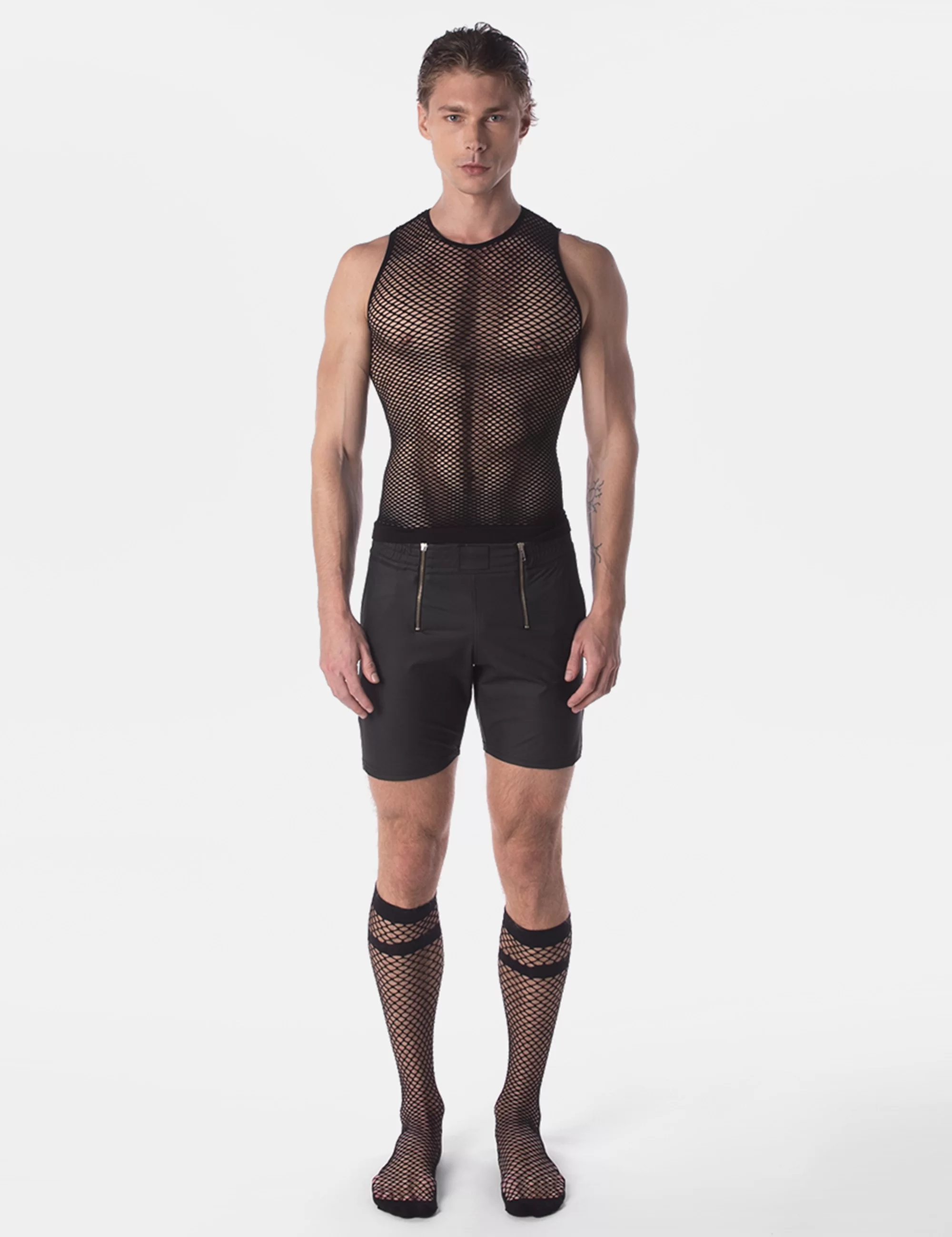 Fishnet Tank Top Stefano - Black