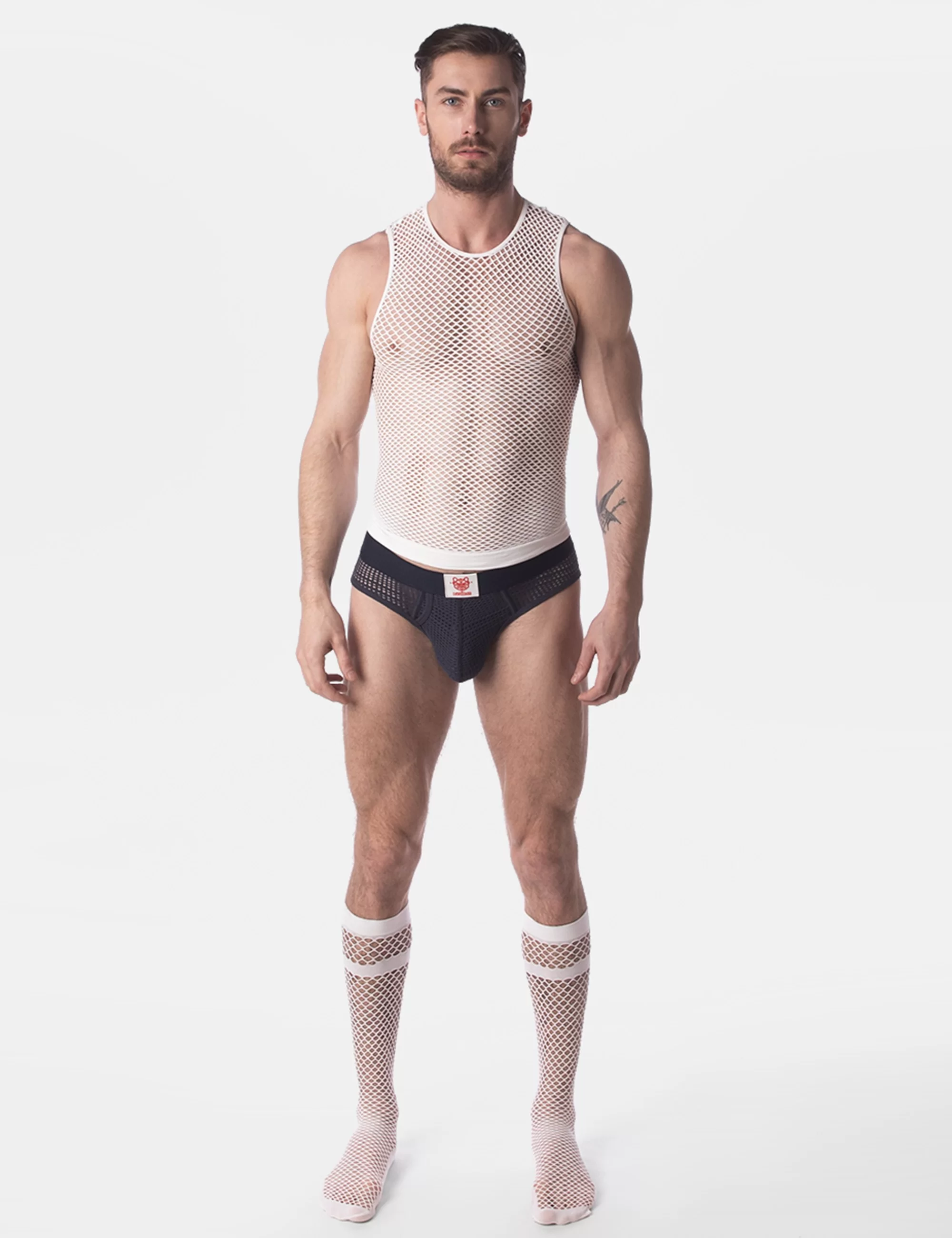 Fishnet Tank Top Stefano - White