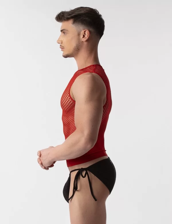 Fishnet Tank Top Stefano - Red