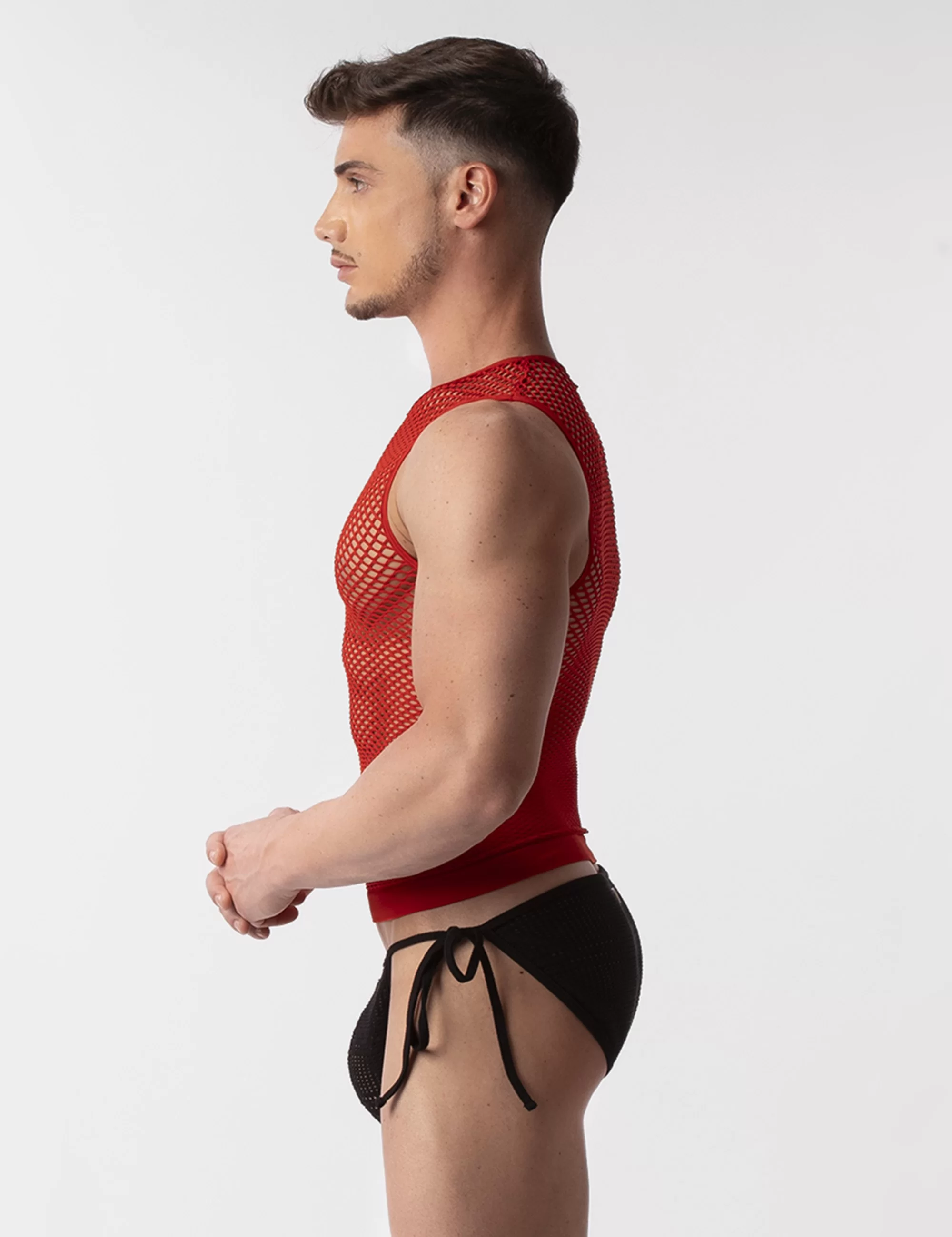 Fishnet Tank Top Stefano - Red