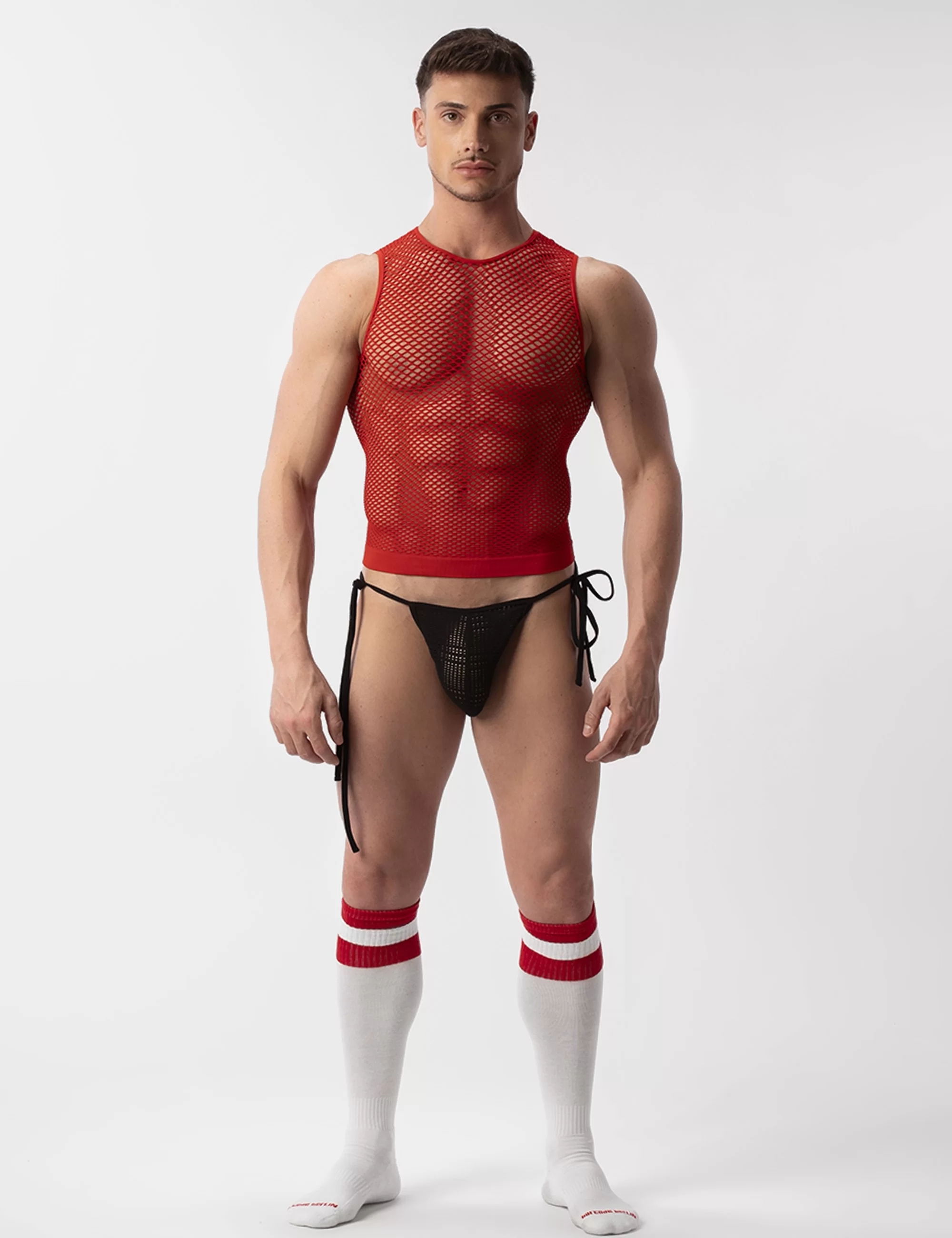 Fishnet Tank Top Stefano - Red