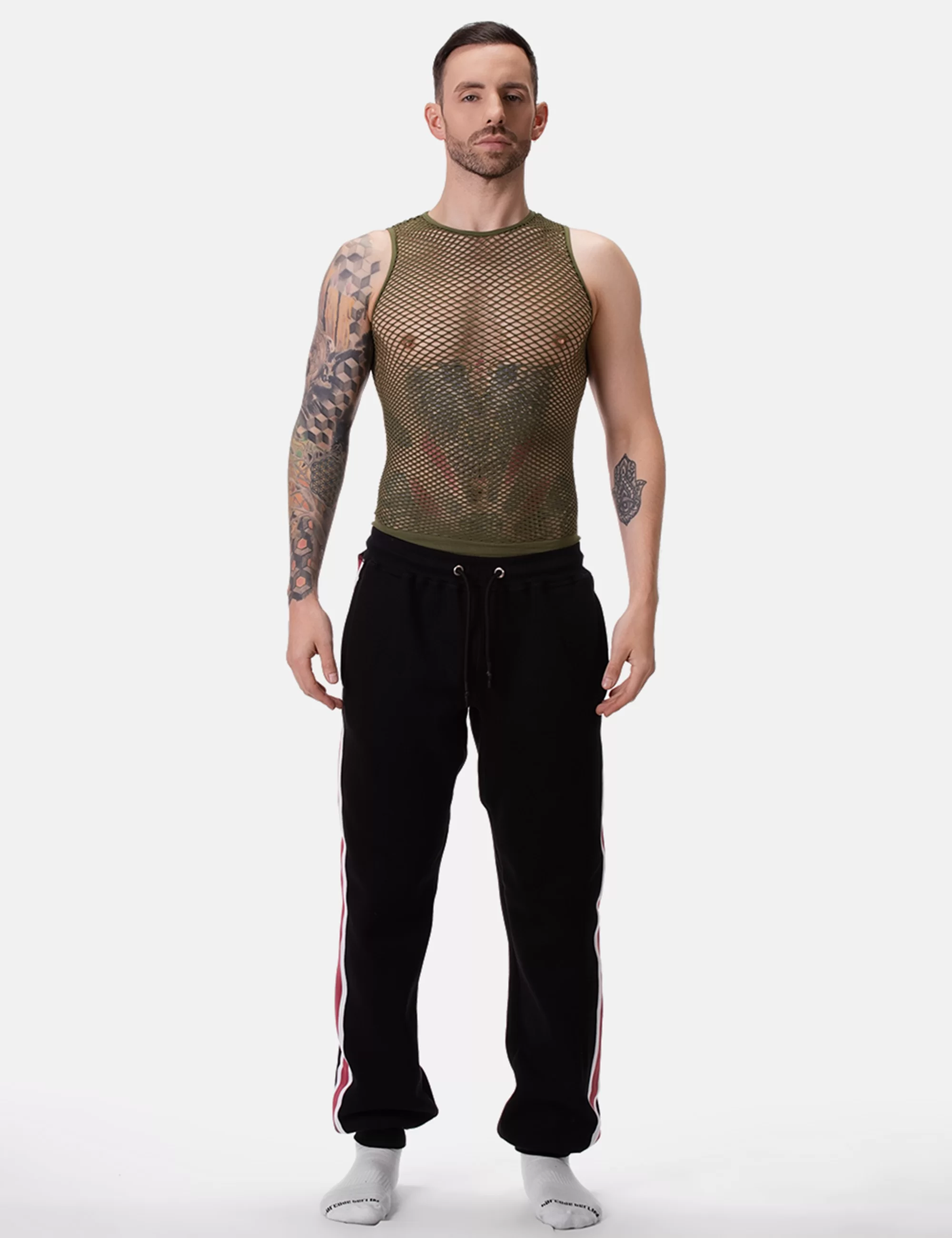 Fishnet Tank Top Stefano - Army