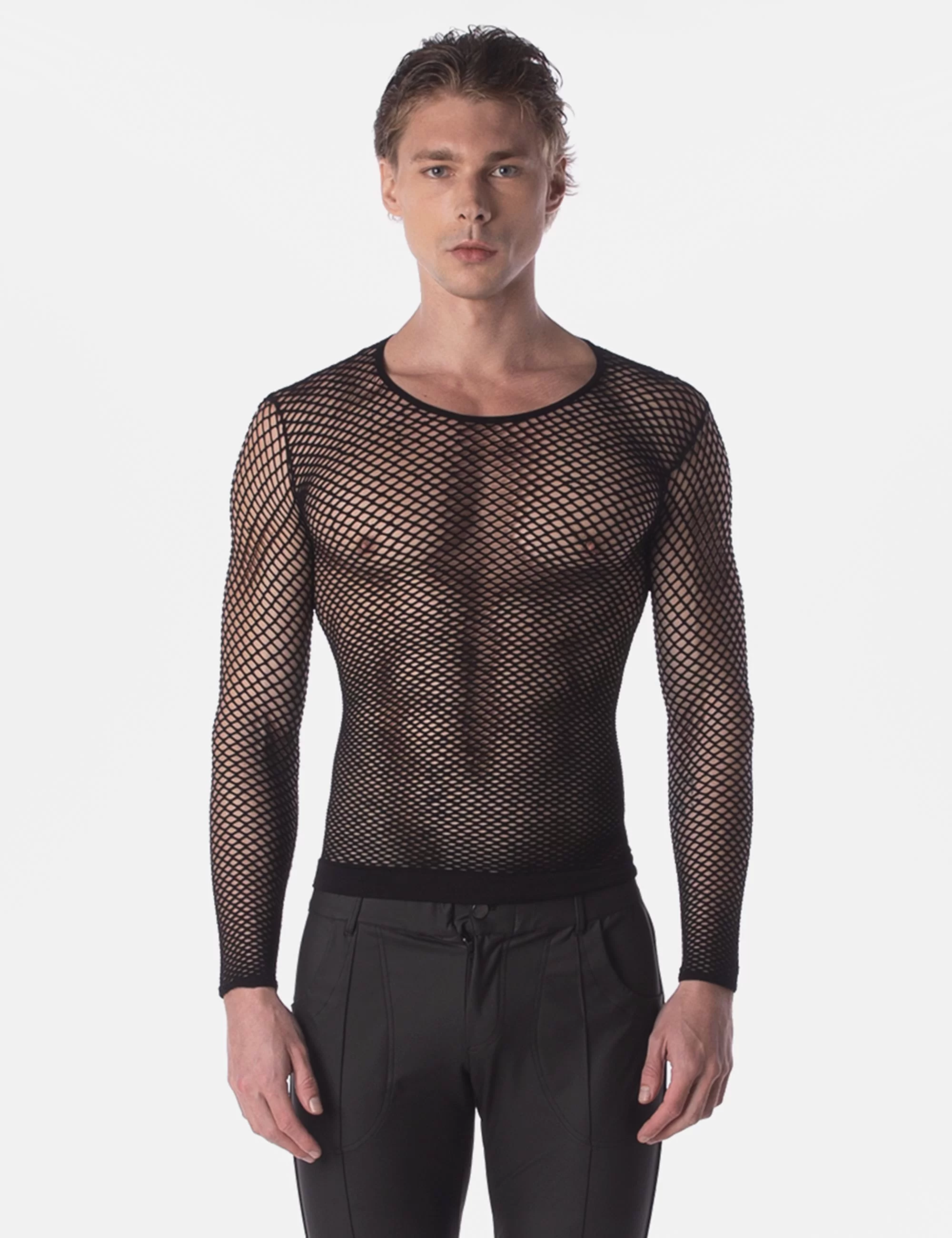 Fishnet Long Sleeve Capo - Black